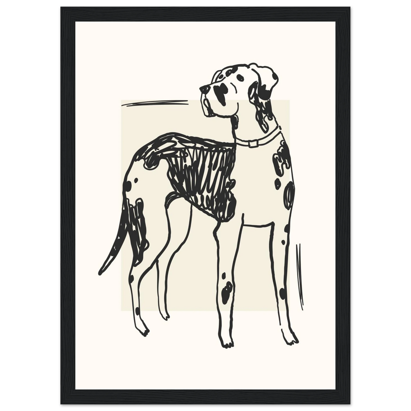 Mans best friend art print in a Black frame size A2 (42 x 59.4  cm) affordable wall art by Art Aunty NZ