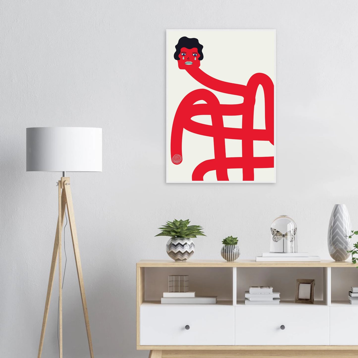 Crybaby framed art print by anya trut expressive abstract wall decor in your choice of size frame art print in a  size  affordable wall art by Art Aunty NZ