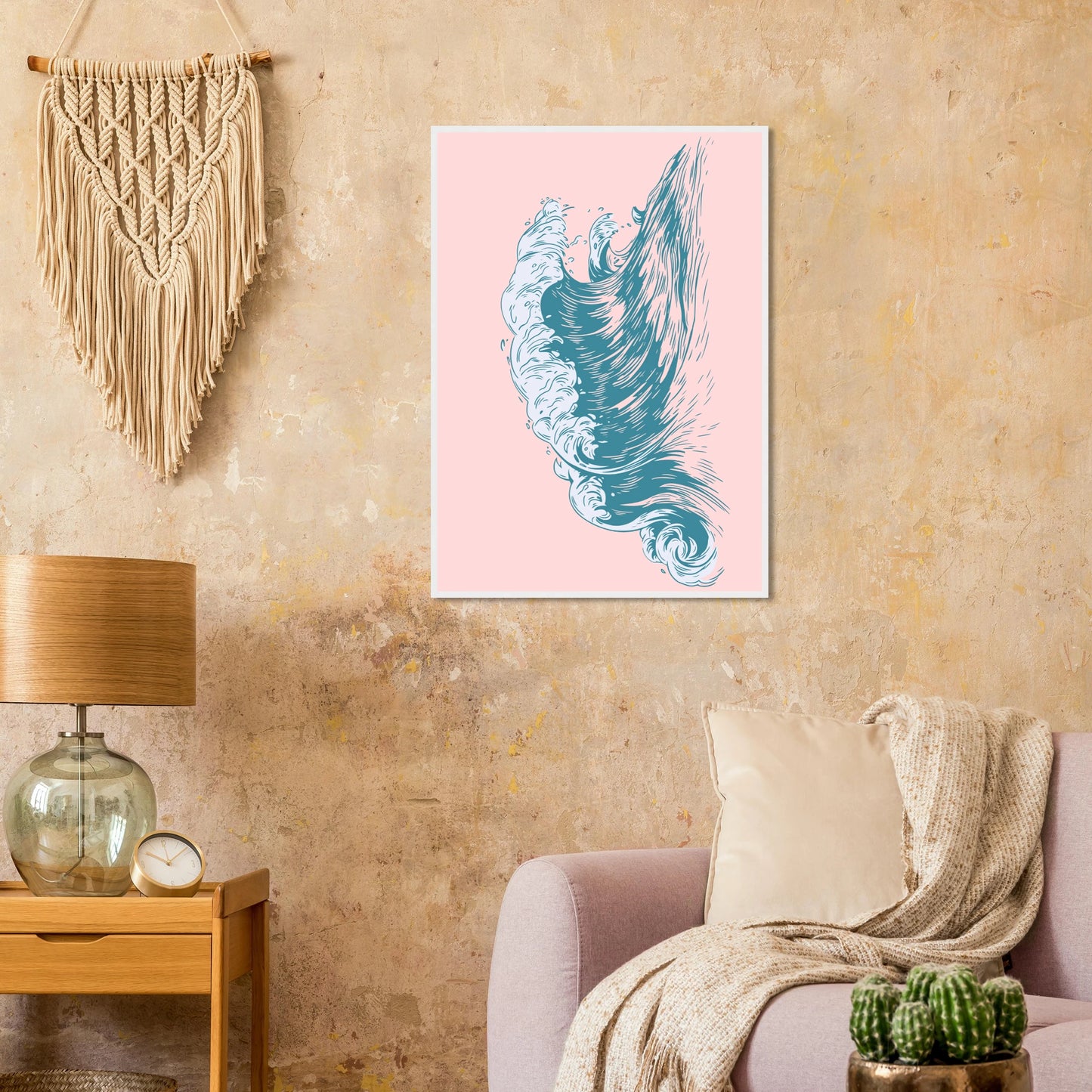 Oceanic dream wave art print aqua by anya trut choose your size frame art print in a  size  affordable wall art by Art Aunty NZ