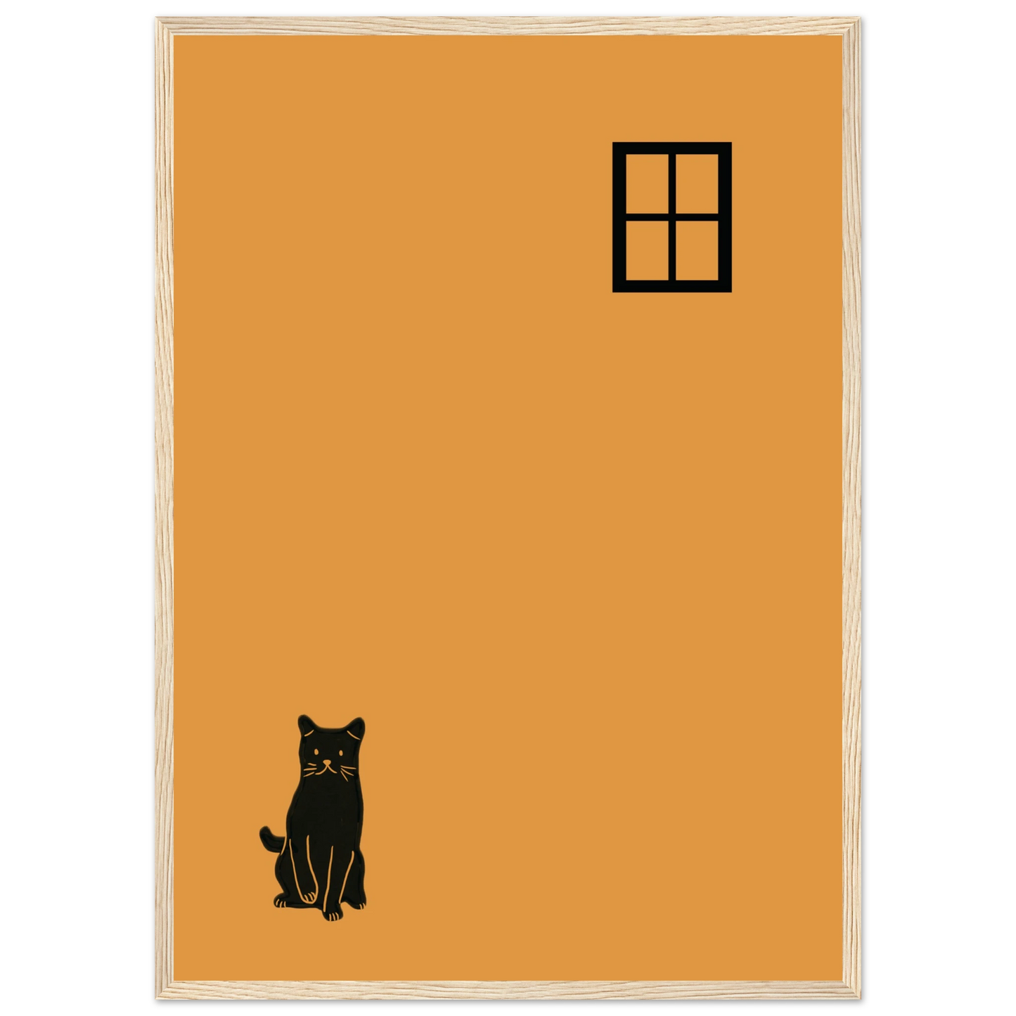 Window dream art print in a Wood frame size A2 (42 x 59.4  cm) affordable wall art by Art Aunty NZ