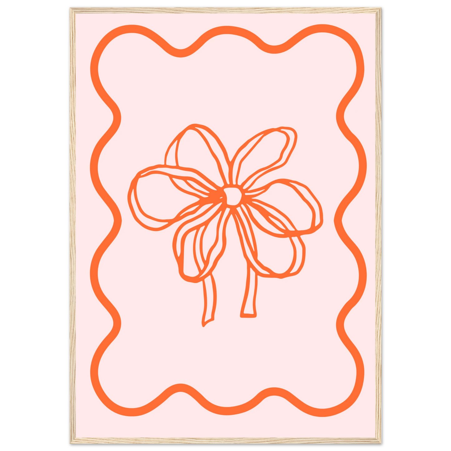 Abstract floral bow giclee print modern minimalist wall art by anya trut choose your size frame art print in a Black frame size A1 (59.4 x 84.1  cm) affordable wall art by Art Aunty NZ