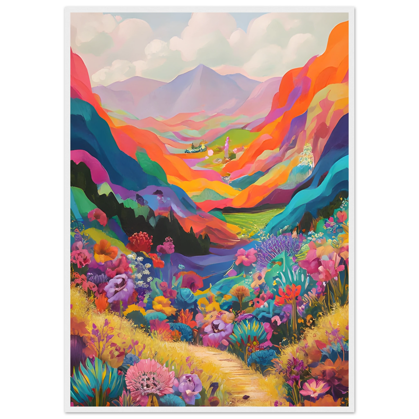 4pm vibrant martini glass art print by anya trut minimalist elegance for modern spaces art print in a White frame size 21x29.7 cm / 8x12" affordable wall art by Art Aunty NZ