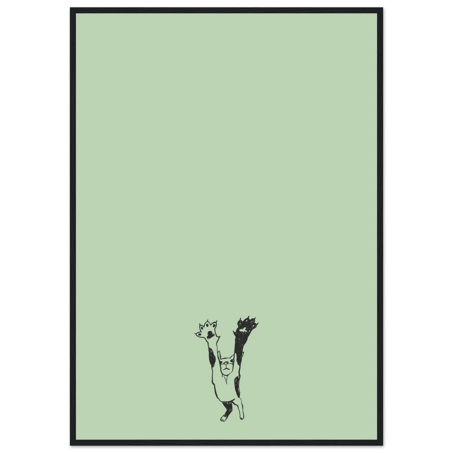 Catnip art print in a White frame size A1 (59.4 x 84.1  cm) affordable wall art by Art Aunty NZ