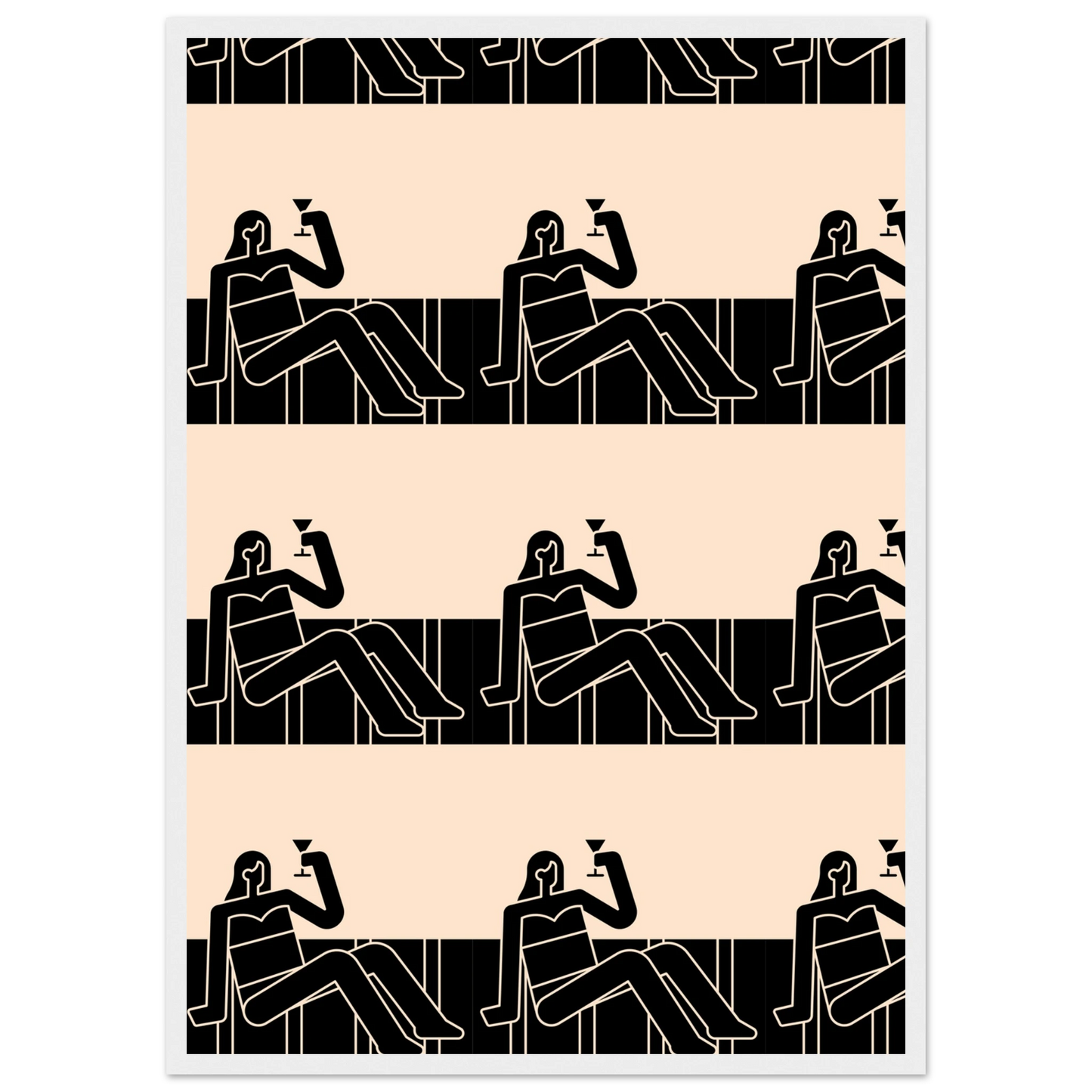 Chillin art print in a Wood frame size A1 (59.4 x 84.1  cm) affordable wall art by Art Aunty NZ