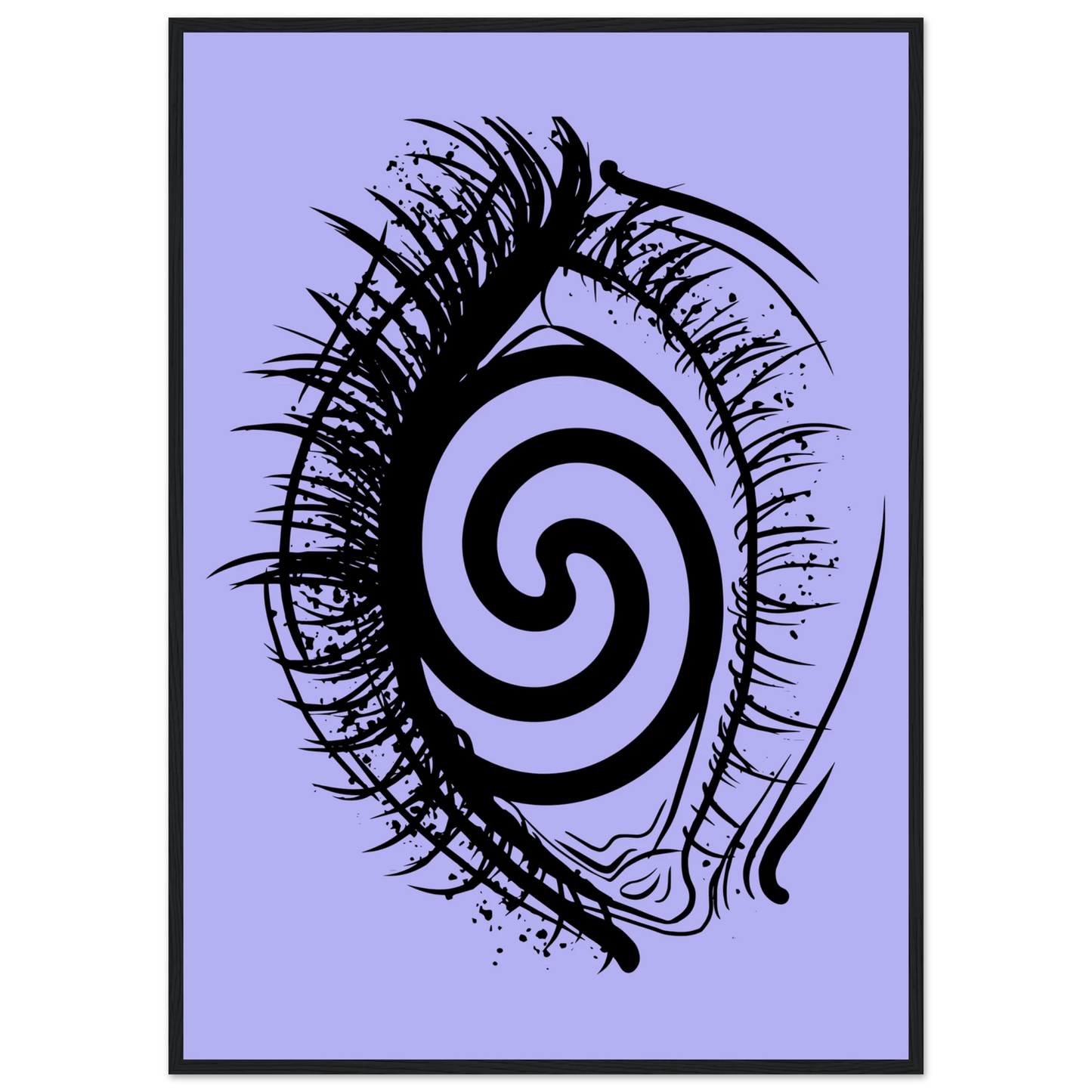 Hypnotic gaze abstract eye swirl print by anya trut choose your size frame art print in a Black frame size A2 (42 x 59.4  cm) affordable wall art by Art Aunty NZ