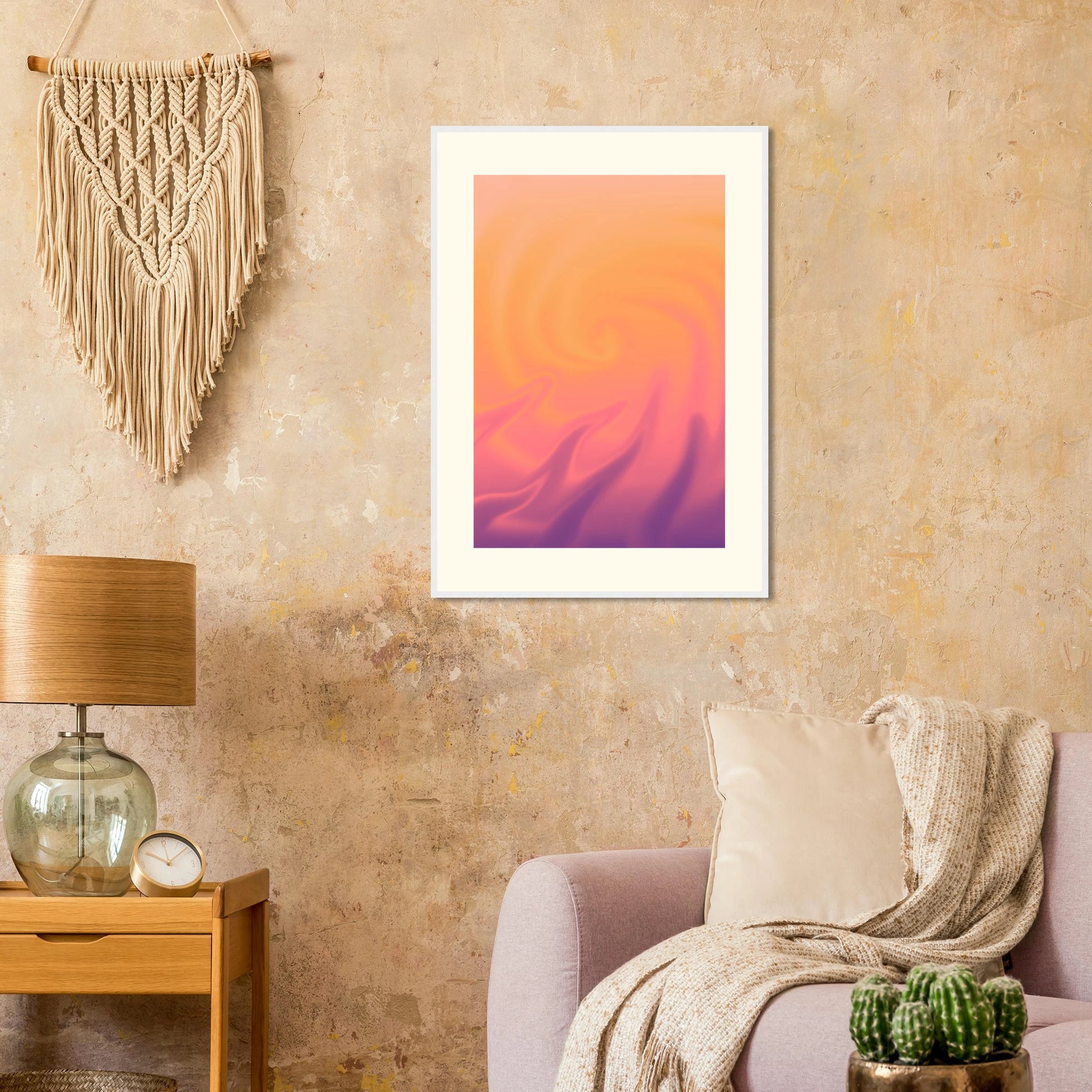 Abstract swirl framed poster radiant sunset hues by anya trut choose your size frame art print in a  size  affordable wall art by Art Aunty NZ