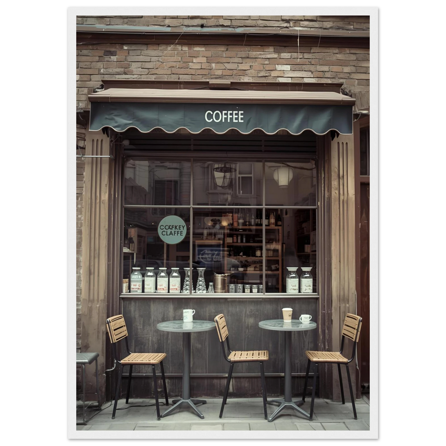 Slow morning art print in a Black frame size A2 (42 x 59.4  cm) affordable wall art by Art Aunty NZ