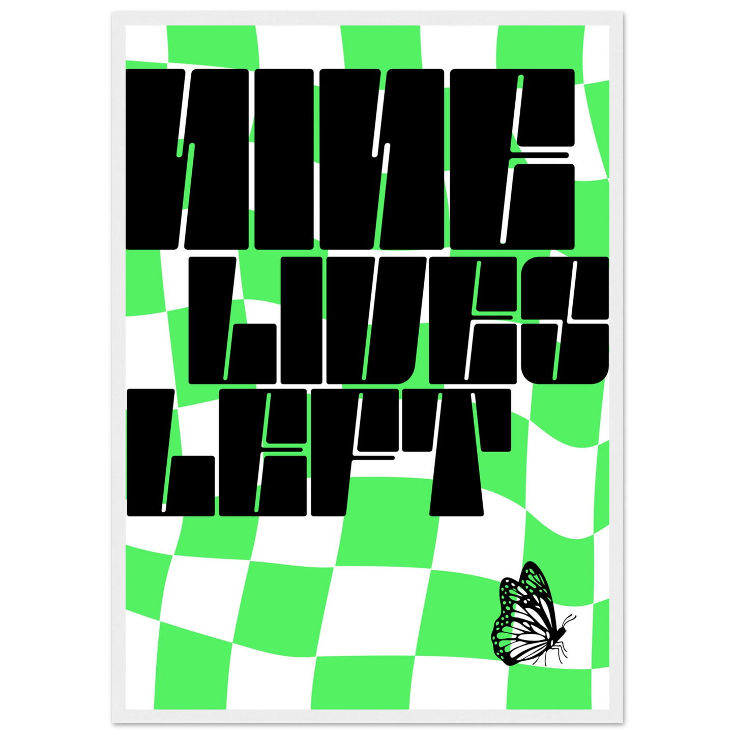 Nine lives left psychedelic pop art print by anya trut choose your size frame art print in a Wood frame size A2 (42 x 59.4  cm) affordable wall art by Art Aunty NZ