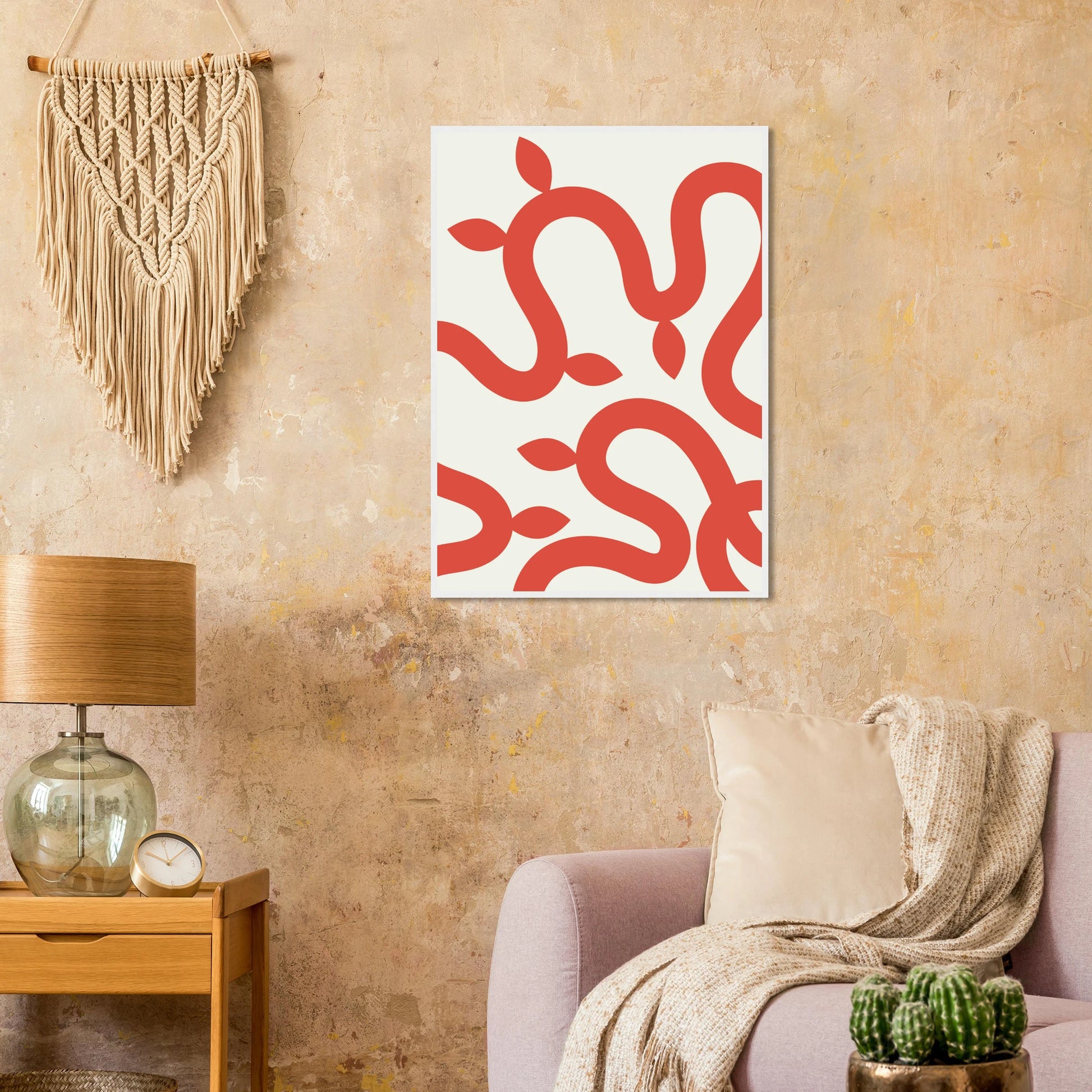 Abstract coral vines minimalist wall art print by anya trut choose your size frame art print in a  size  affordable wall art by Art Aunty NZ