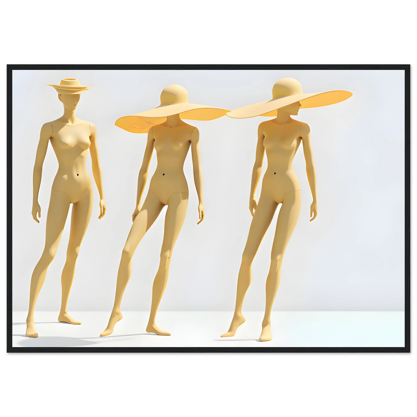 Trio art print in a Black frame size A2 (42 x 59.4  cm) affordable wall art by Art Aunty NZ