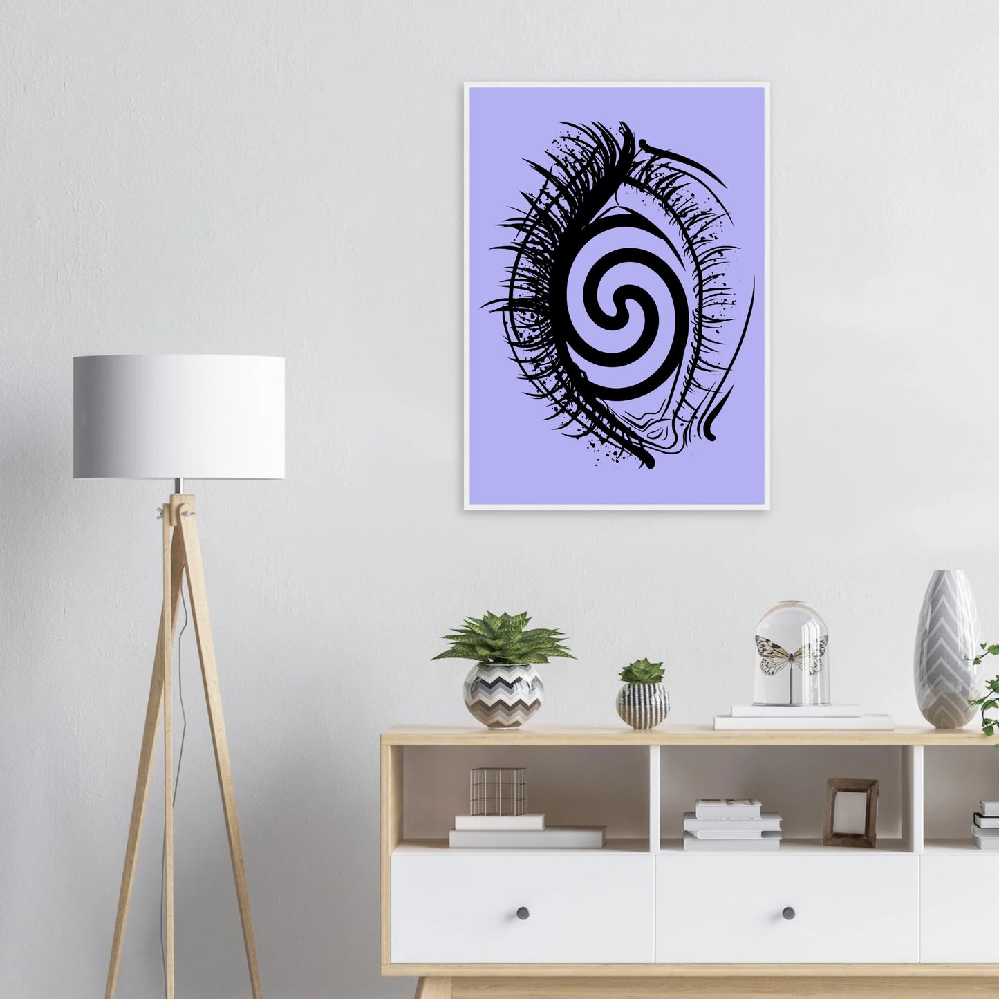 Hypnotic gaze abstract eye swirl print by anya trut choose your size frame art print in a  size  affordable wall art by Art Aunty NZ