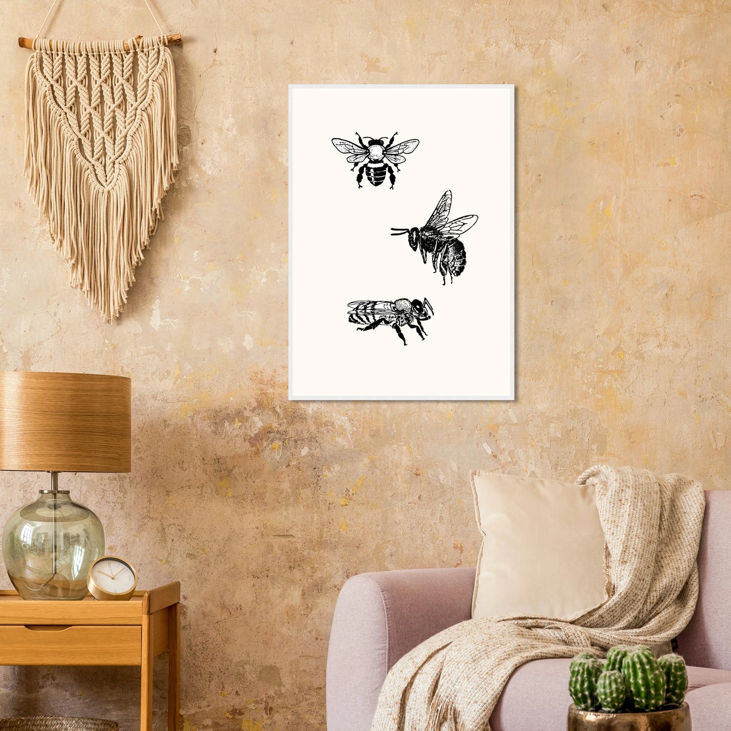 Bee mine art print in a  size  affordable wall art by Art Aunty NZ