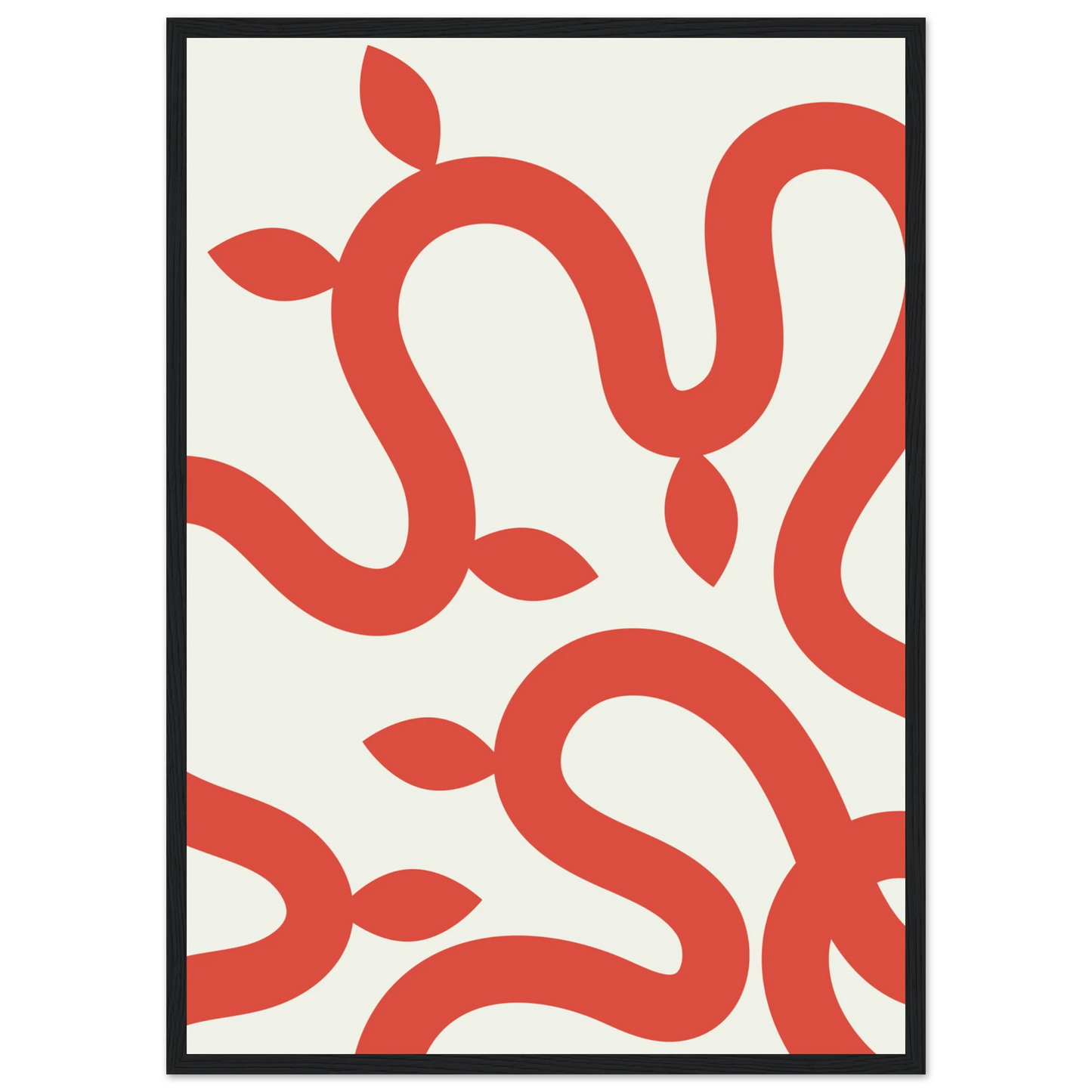 Abstract coral vines minimalist wall art print by anya trut choose your size frame art print in a Wood frame size 21x29.7 cm / 8x12" affordable wall art by Art Aunty NZ