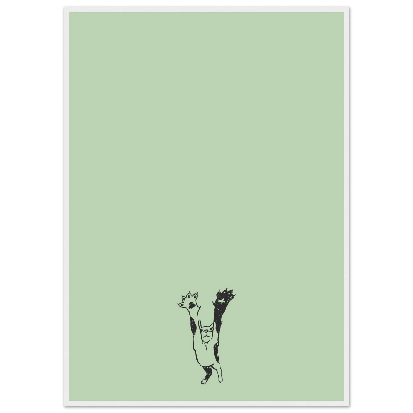 Catnip art print in a White frame size 21x29.7 cm / 8x12" affordable wall art by Art Aunty NZ