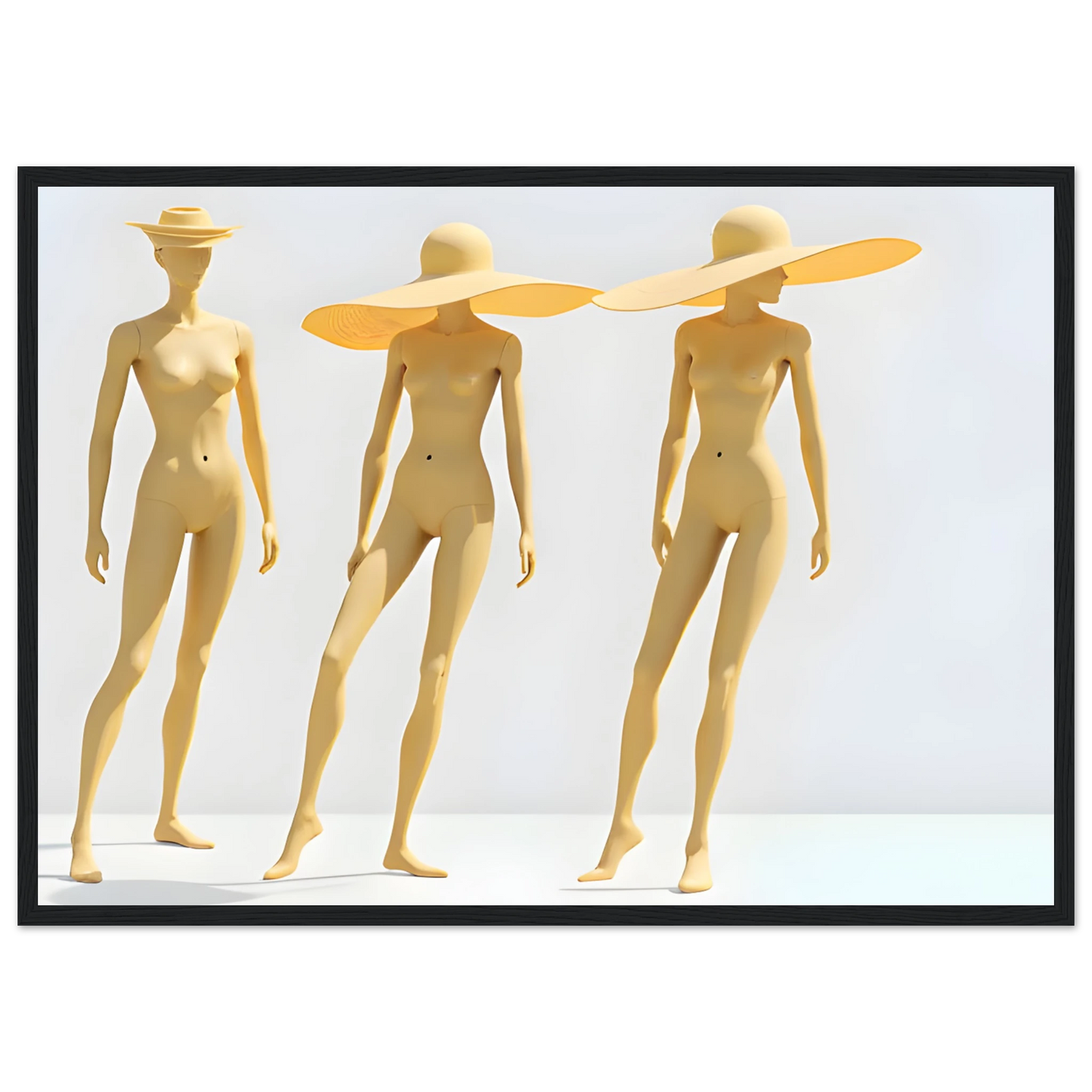 Trio art print in a Black frame size A1 (59.4 x 84.1  cm) affordable wall art by Art Aunty NZ