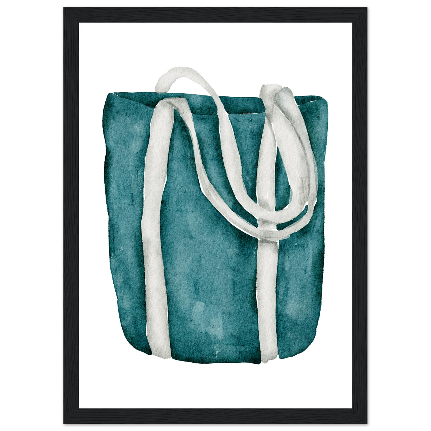 Beach bag 1 art print in a Wood frame size 21x29.7 cm / 8x12" affordable wall art by Art Aunty NZ