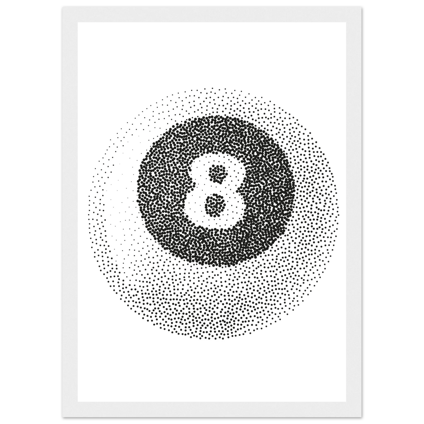 Abstract eight ball dot art print by anya trut choose your size frame art print in a Wood frame size A1 (59.4 x 84.1  cm) affordable wall art by Art Aunty NZ