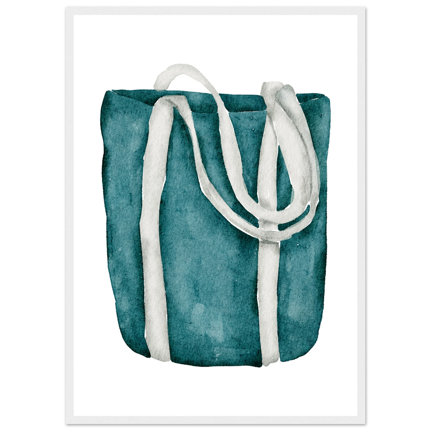 Beach bag 1 art print in a Wood frame size A1 (59.4 x 84.1  cm) affordable wall art by Art Aunty NZ
