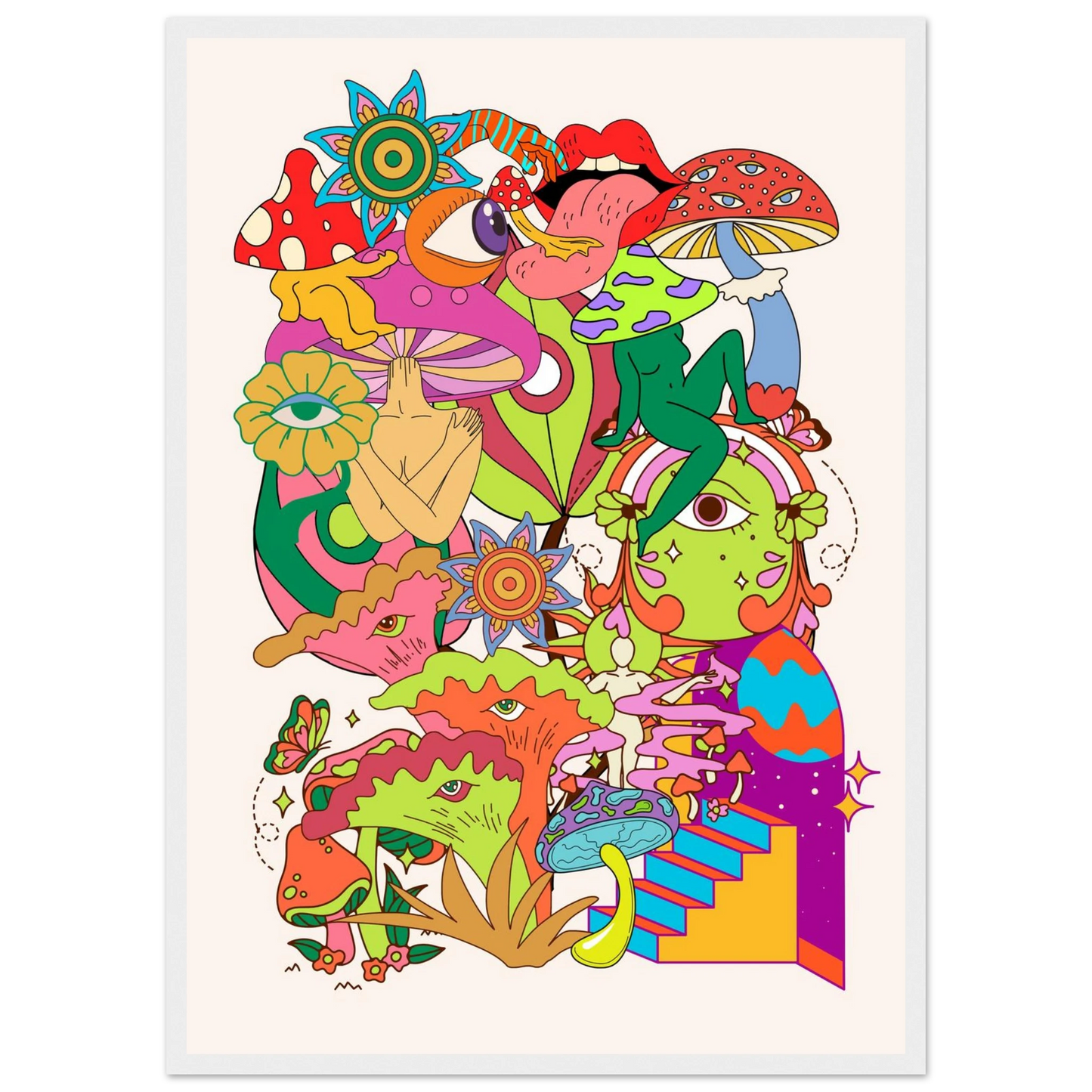 Delic art print in a Black frame size A1 (59.4 x 84.1  cm) affordable wall art by Art Aunty NZ