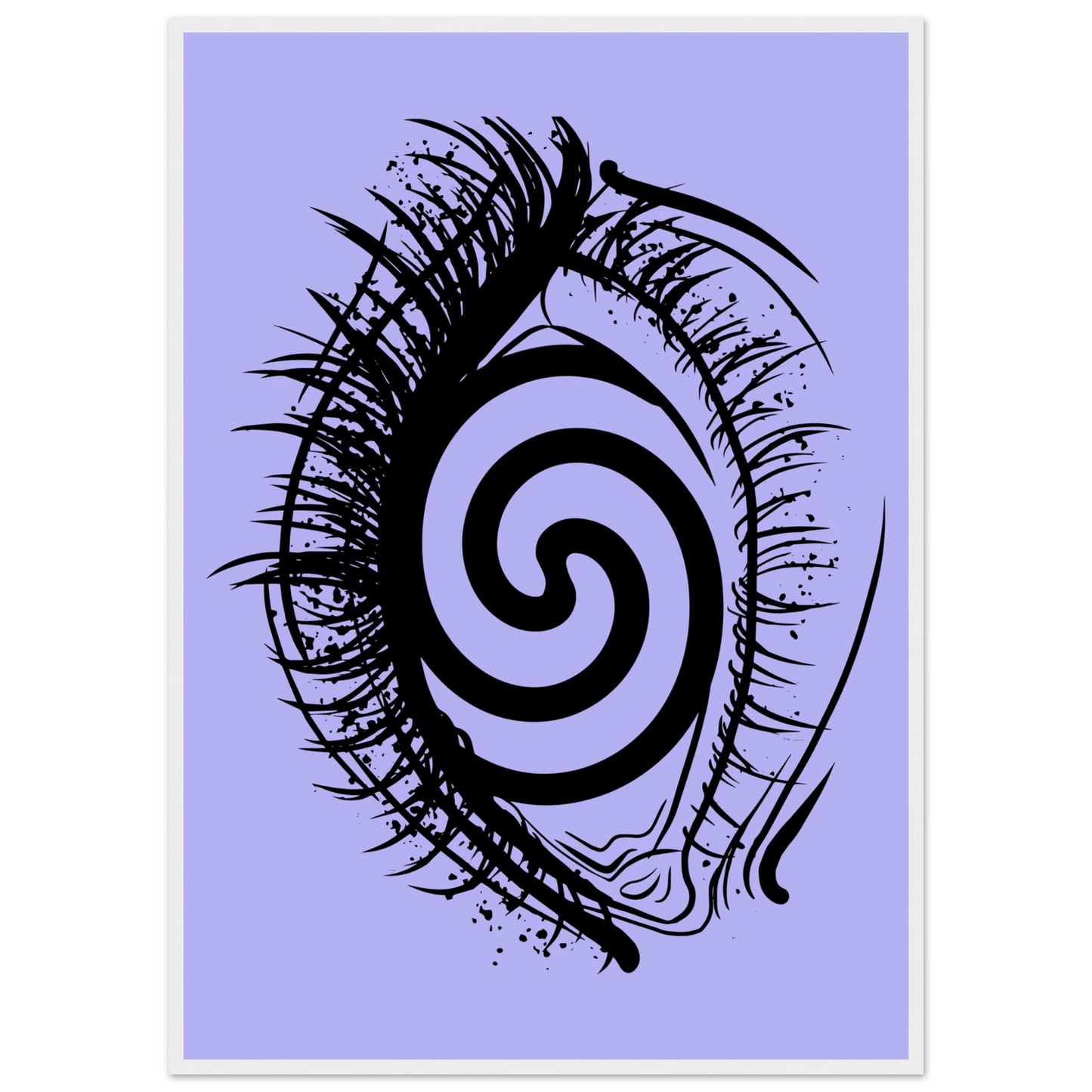 Hypnotic gaze abstract eye swirl print by anya trut choose your size frame art print in a White frame size 21x29.7 cm / 8x12" affordable wall art by Art Aunty NZ