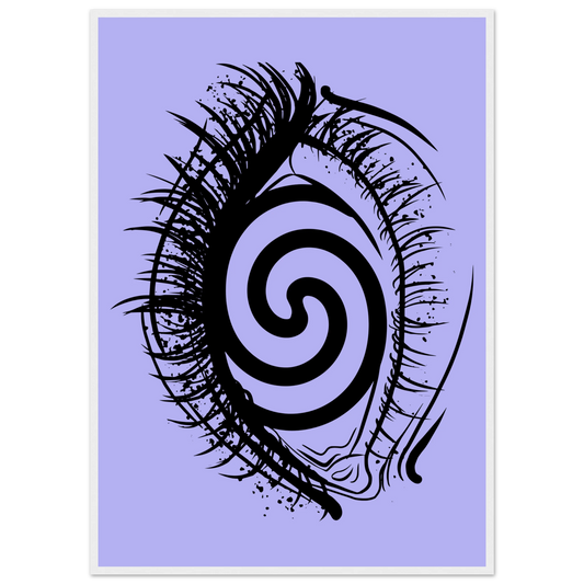 Hypnotic gaze abstract eye swirl print by anya trut choose your size frame art print in a White frame size 21x29.7 cm / 8x12" affordable wall art by Art Aunty NZ