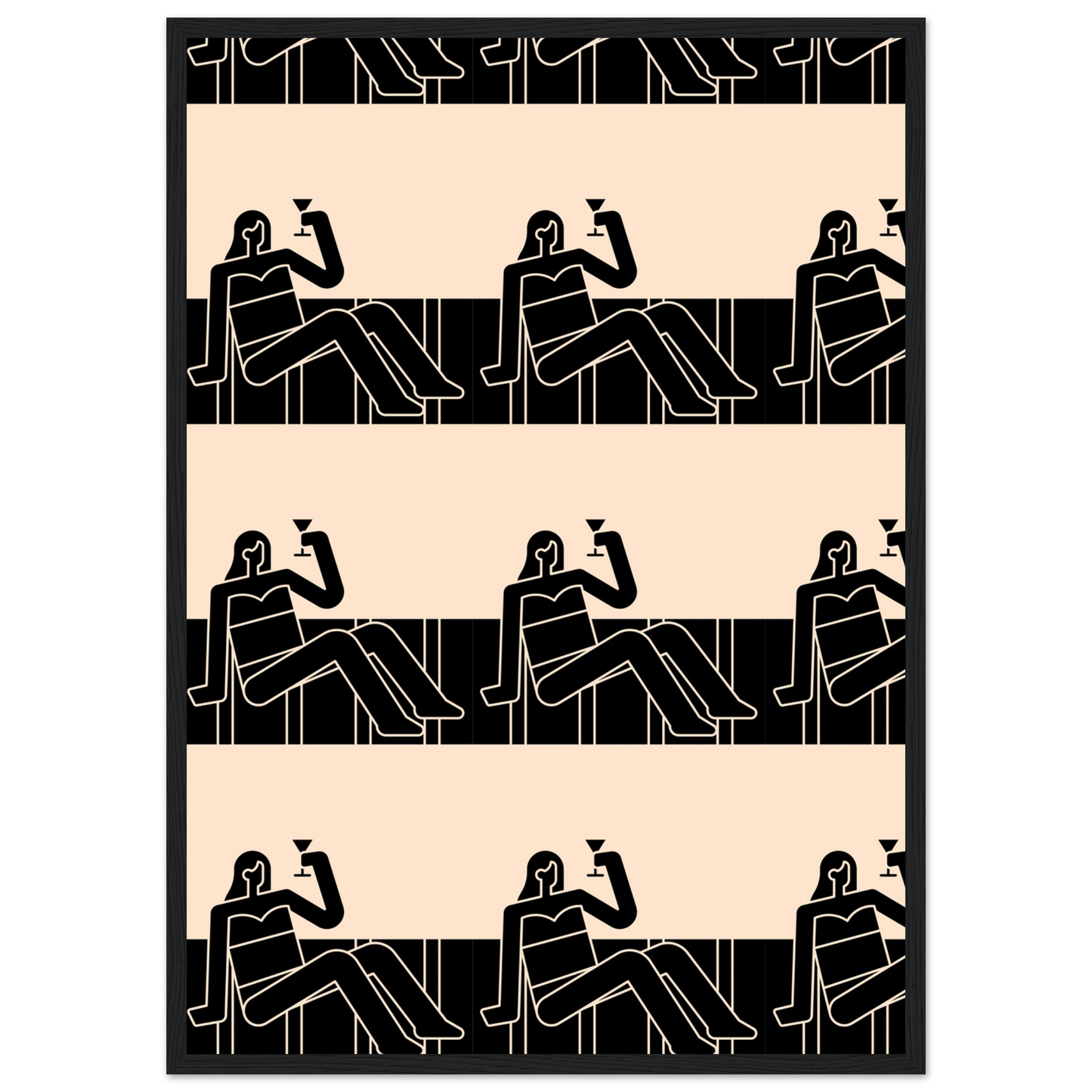 Chillin art print in a White frame size A2 (42 x 59.4  cm) affordable wall art by Art Aunty NZ