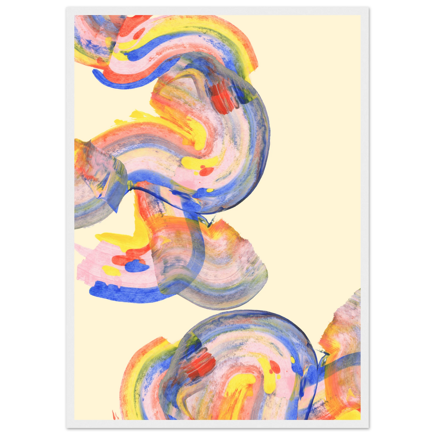 Abstract swirls vibrant framed art print by anya trut choose your size frame art print in a Wood frame size A2 (42 x 59.4  cm) affordable wall art by Art Aunty NZ