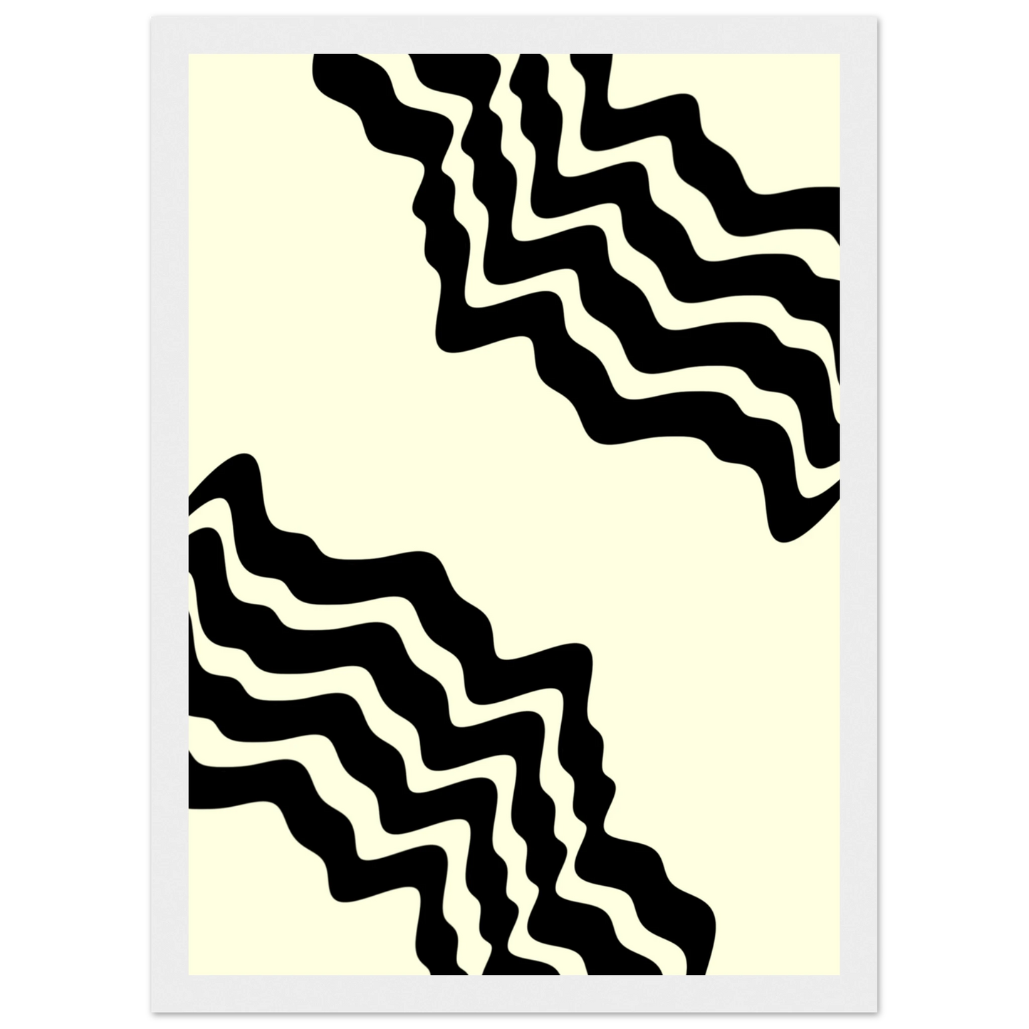 Straight line art print in a Wood frame size 21x29.7 cm / 8x12" affordable wall art by Art Aunty NZ