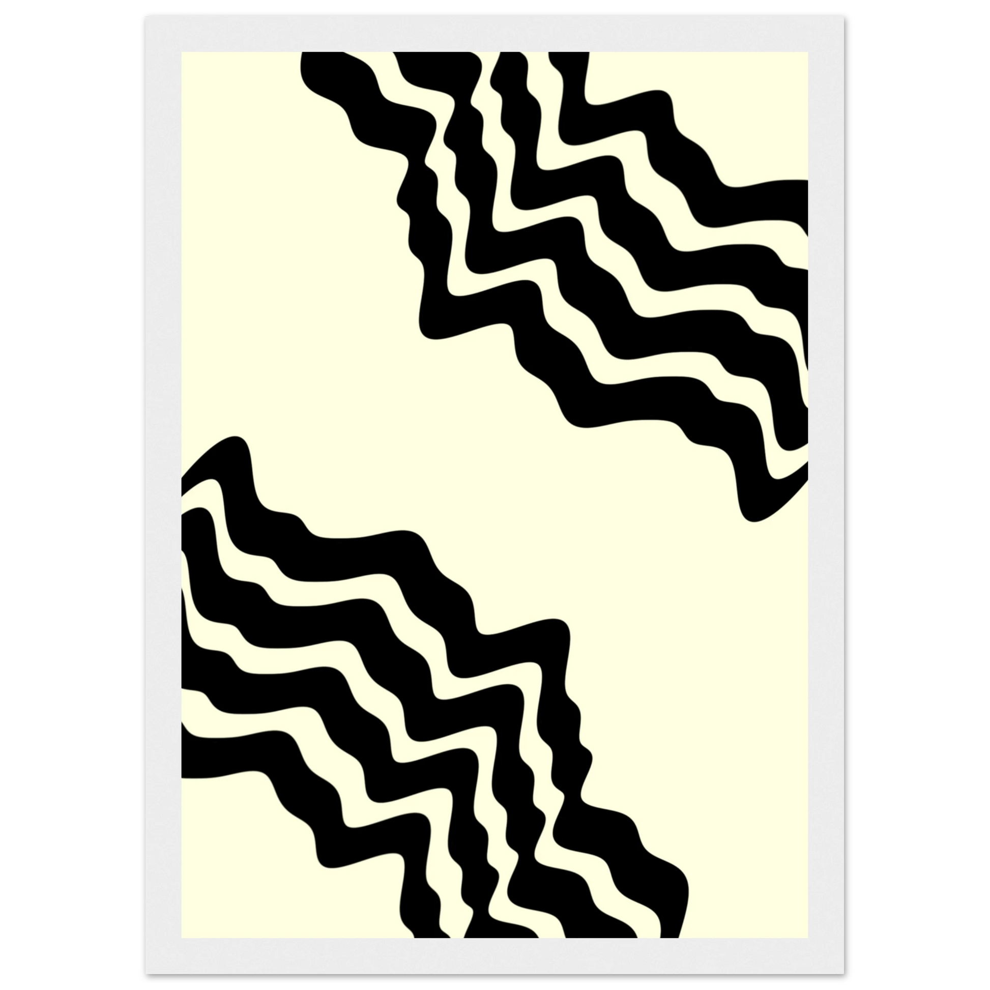 Straight line art print in a Wood frame size 21x29.7 cm / 8x12" affordable wall art by Art Aunty NZ