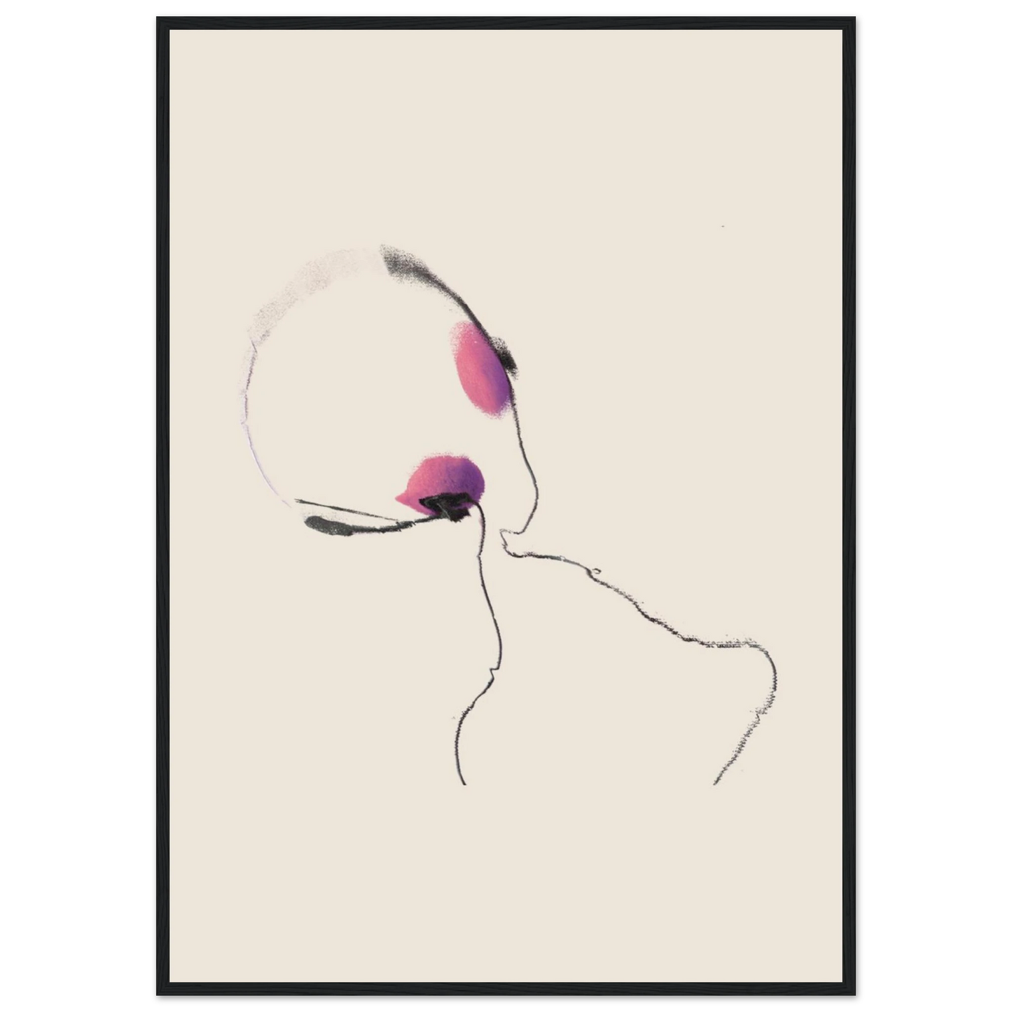 Bliss in the 00s art print in a Wood frame size A1 (59.4 x 84.1  cm) affordable wall art by Art Aunty NZ