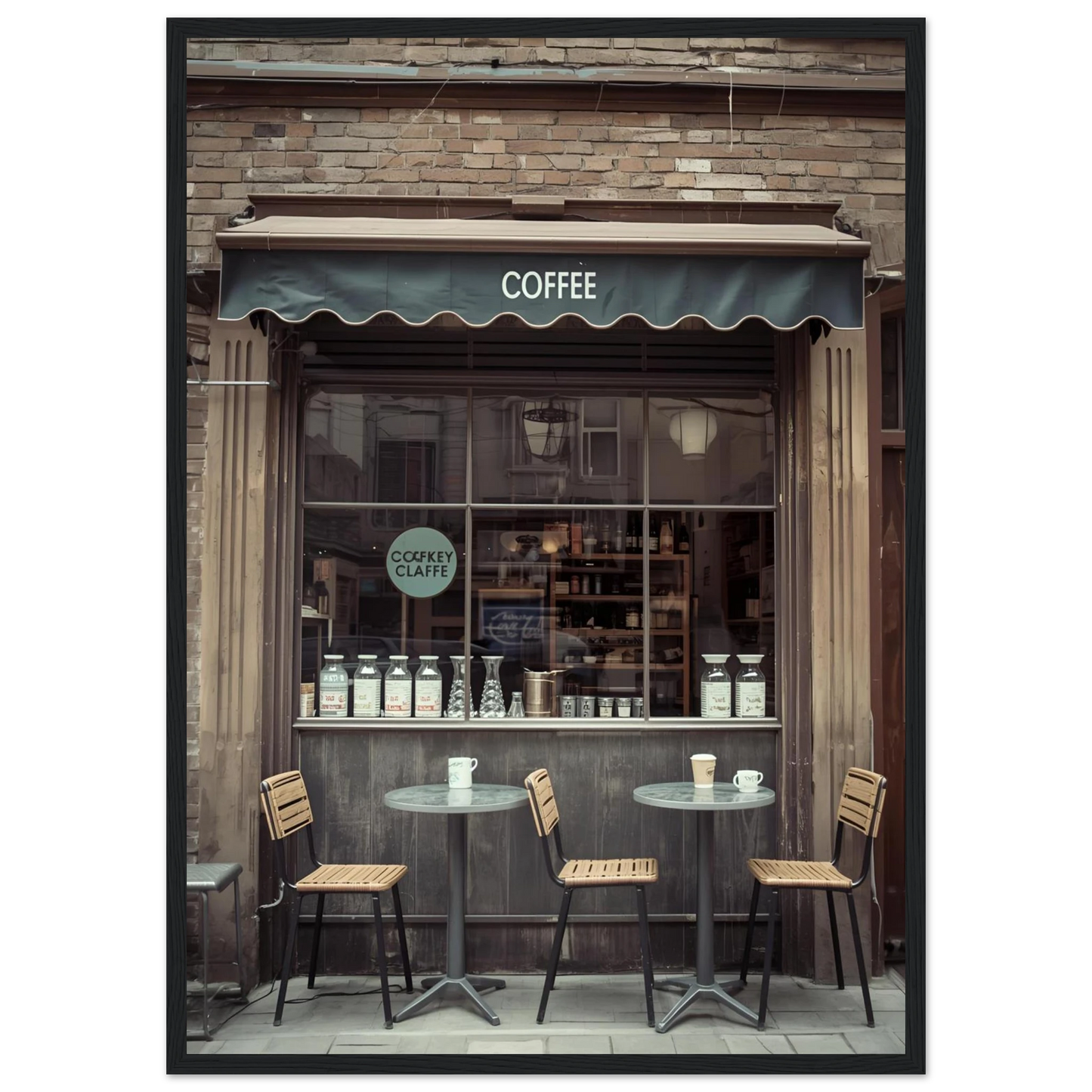 Slow morning art print in a White frame size A2 (42 x 59.4  cm) affordable wall art by Art Aunty NZ