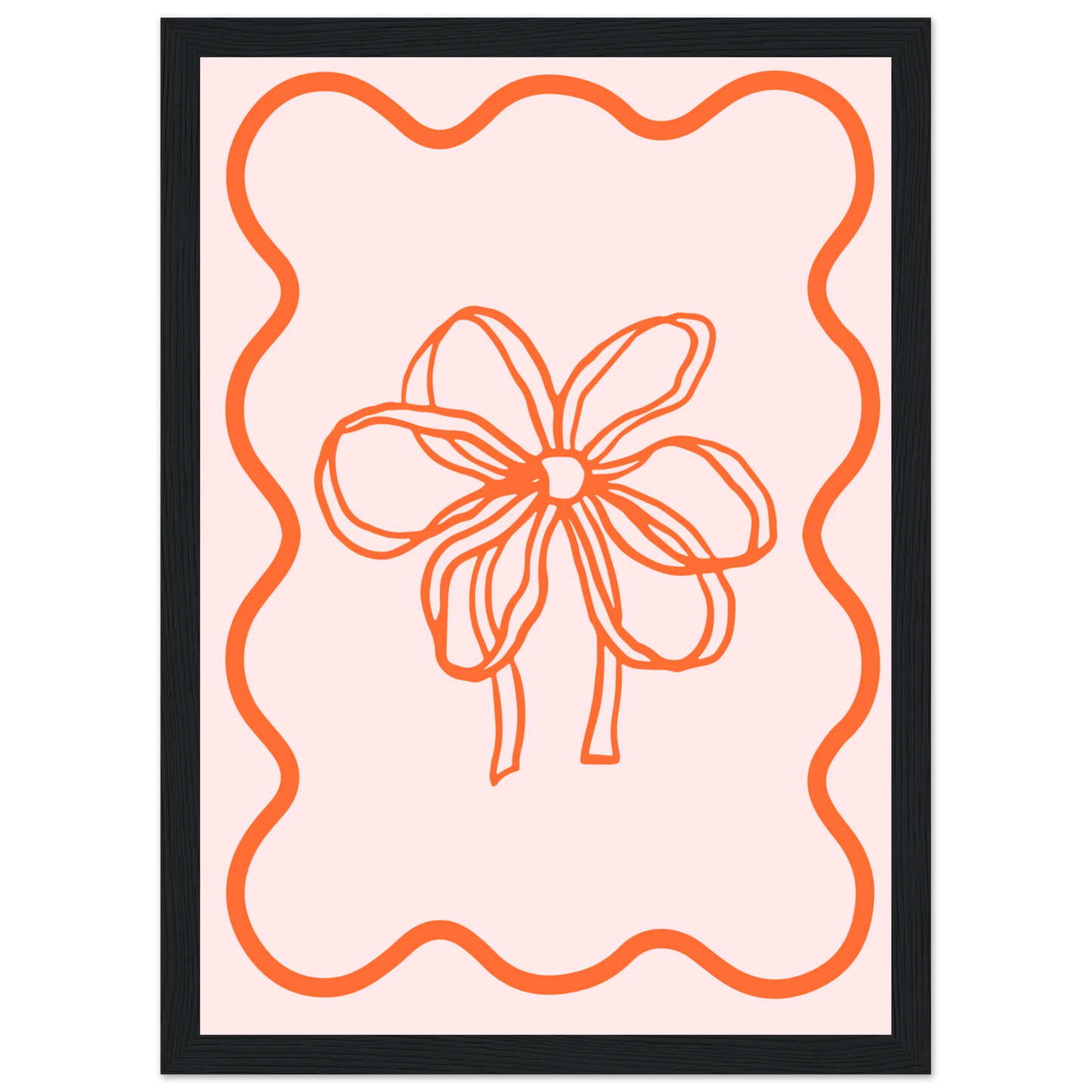 Abstract floral bow giclee print modern minimalist wall art by anya trut choose your size frame art print in a White frame size A2 (42 x 59.4  cm) affordable wall art by Art Aunty NZ