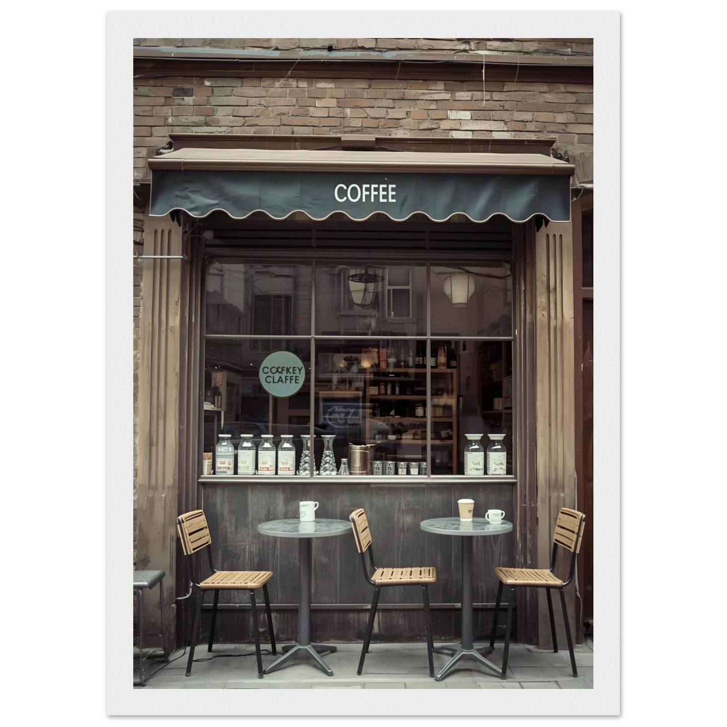 Slow morning art print in a Wood frame size A1 (59.4 x 84.1  cm) affordable wall art by Art Aunty NZ