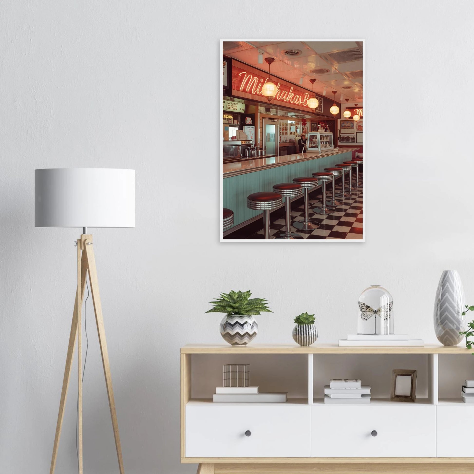The milk bar art print in a  size  affordable wall art by Art Aunty NZ
