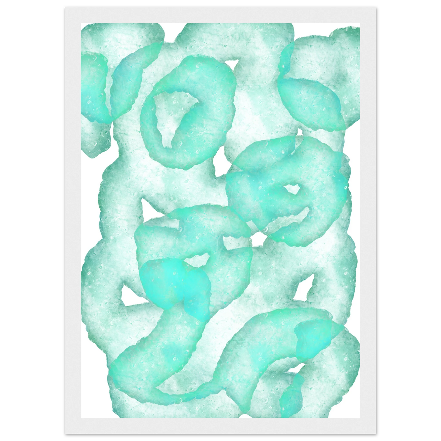 Glow worm art print in a Wood frame size A2 (42 x 59.4  cm) affordable wall art by Art Aunty NZ