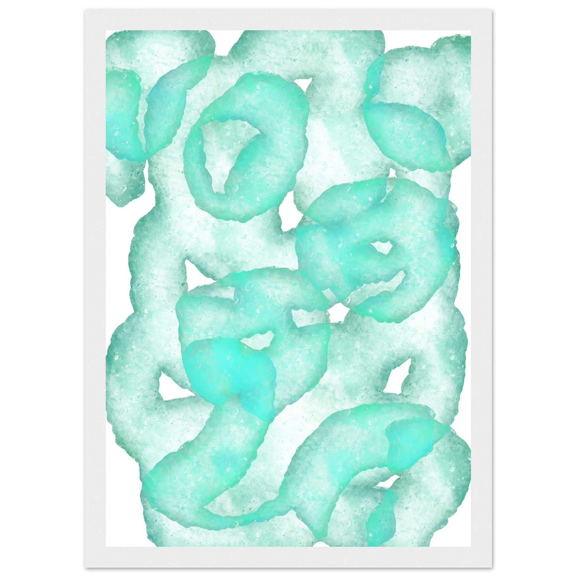 Glow worm art print in a Wood frame size A2 (42 x 59.4  cm) affordable wall art by Art Aunty NZ