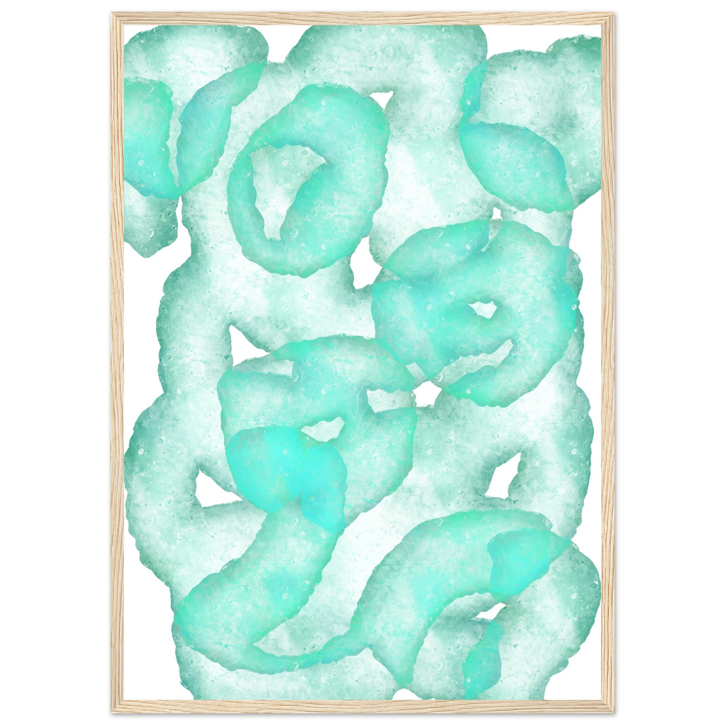 Glow worm art print in a Black frame size A2 (42 x 59.4  cm) affordable wall art by Art Aunty NZ