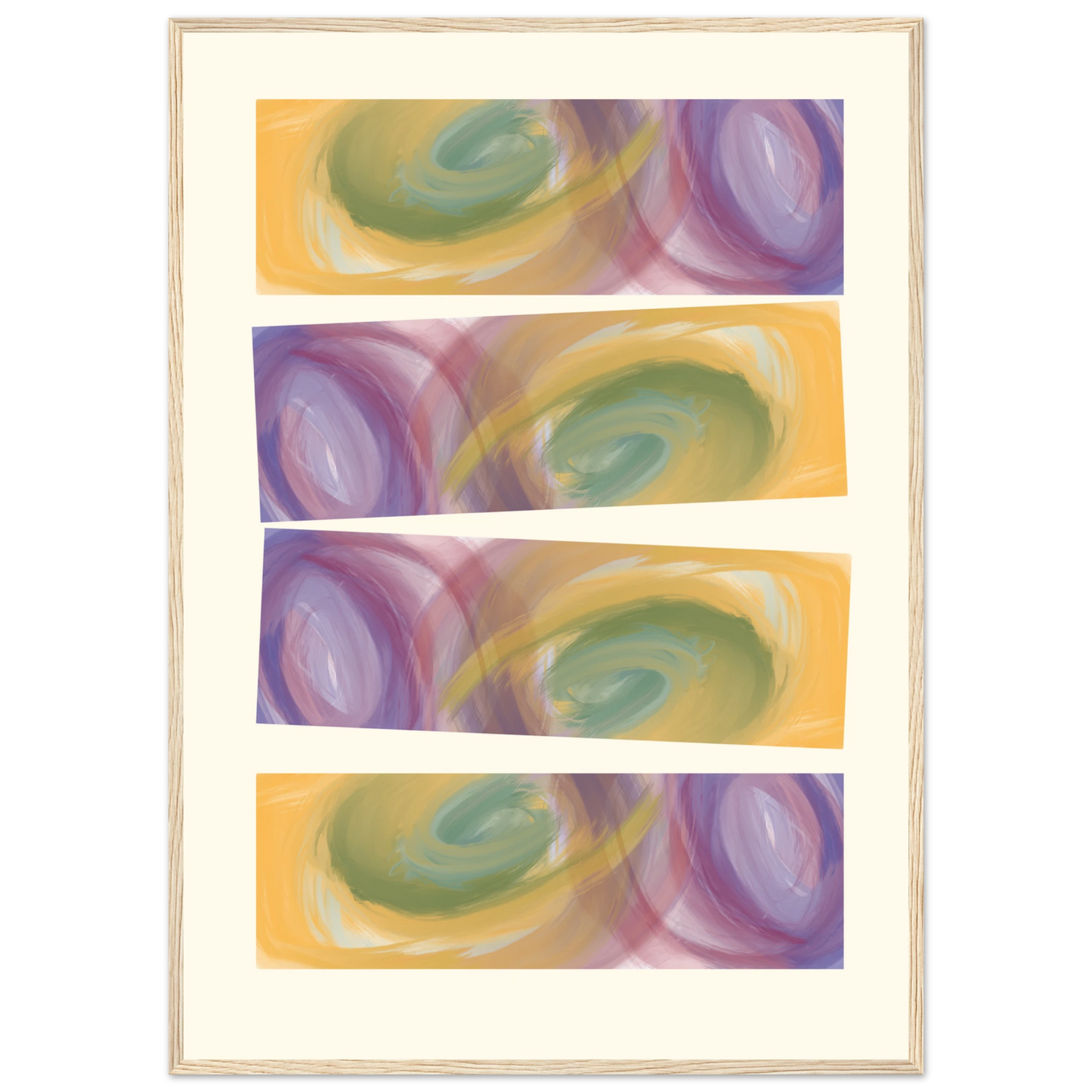 Abstract swirls art print by anya trut serene hues in your choice of frame art print in a Black frame size A1 (59.4 x 84.1  cm) affordable wall art by Art Aunty NZ