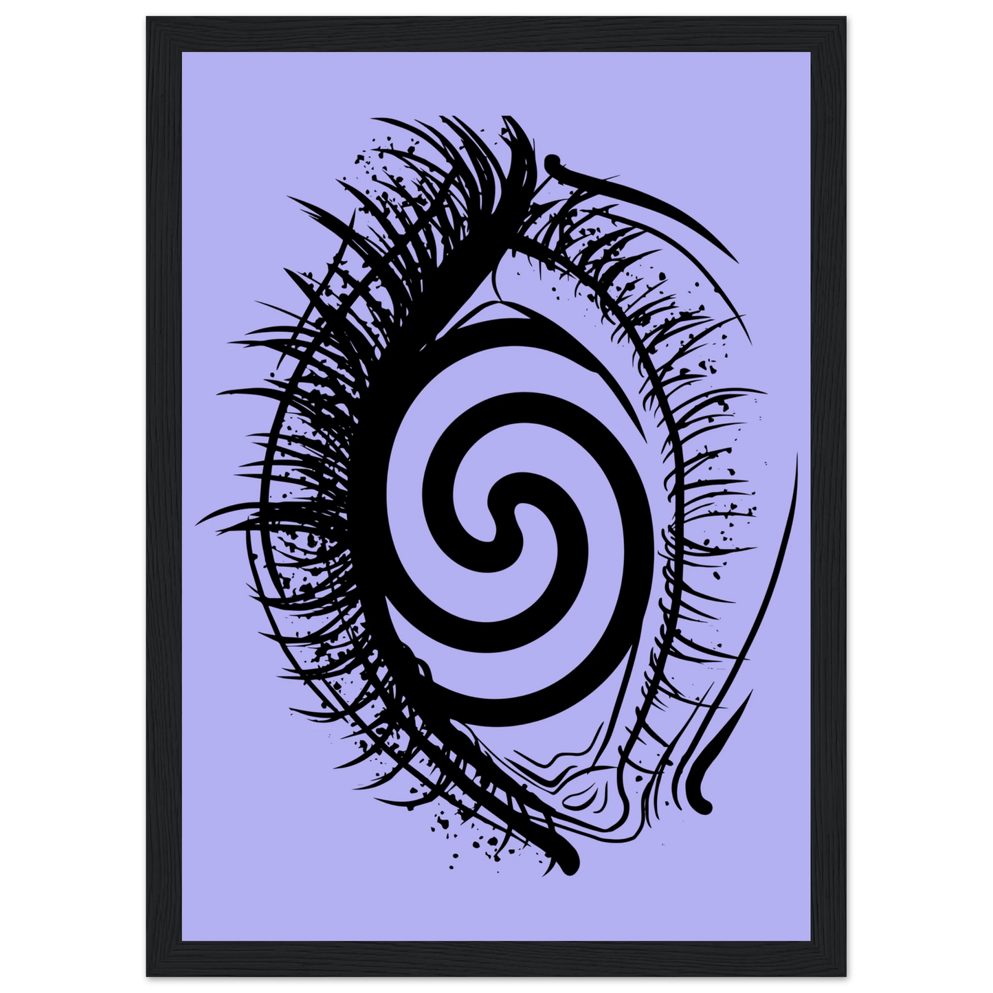 Hypnotic gaze abstract eye swirl print by anya trut choose your size frame art print in a White frame size A2 (42 x 59.4  cm) affordable wall art by Art Aunty NZ