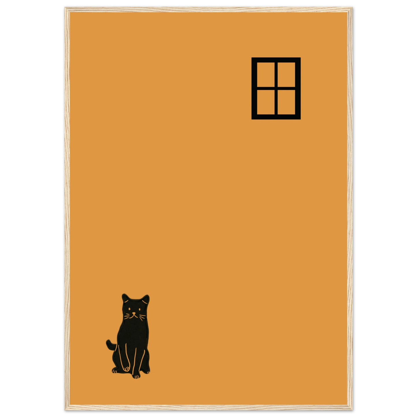 Window dream art print in a Black frame size A2 (42 x 59.4  cm) affordable wall art by Art Aunty NZ