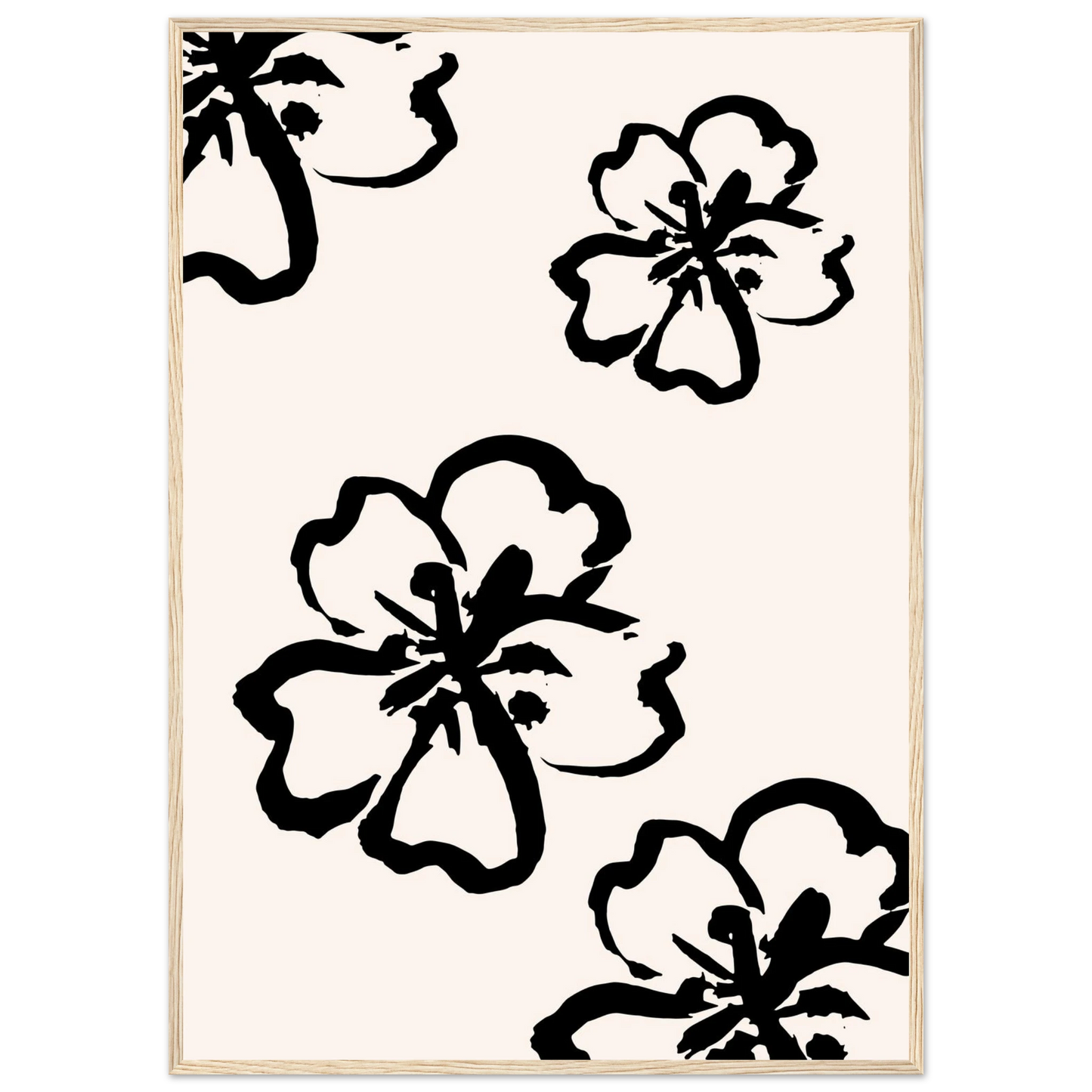 Spring art print in a Black frame size A2 (42 x 59.4  cm) affordable wall art by Art Aunty NZ