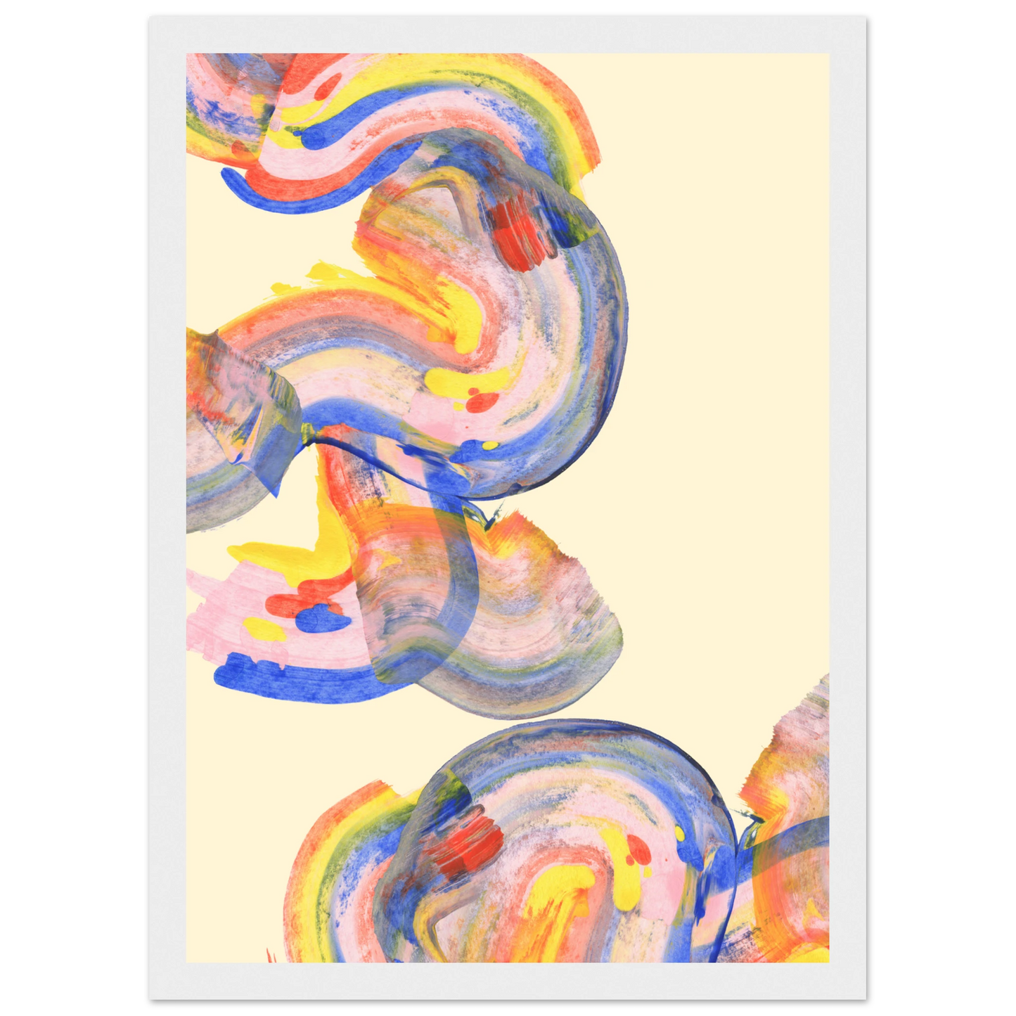 Abstract swirls vibrant framed art print by anya trut choose your size frame art print in a Wood frame size A1 (59.4 x 84.1  cm) affordable wall art by Art Aunty NZ