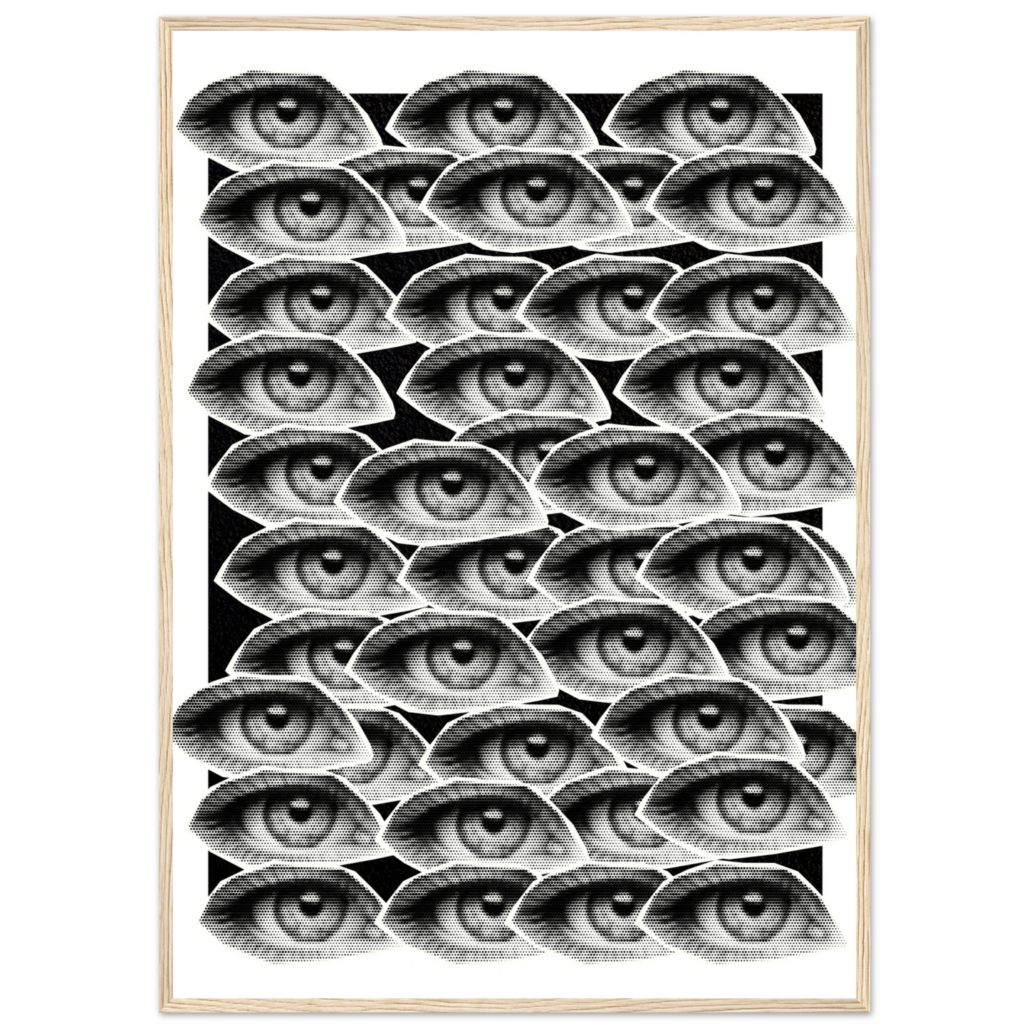 Hypnotic gaze a visionary eye patterned framed poster choose your size frame art print in a Black frame size A1 (59.4 x 84.1  cm) affordable wall art by Art Aunty NZ