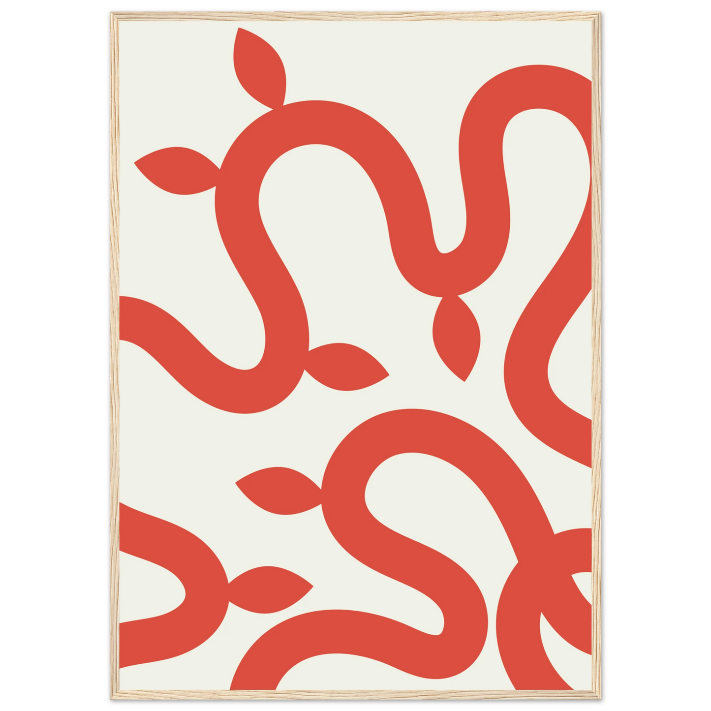 Abstract coral vines minimalist wall art print by anya trut choose your size frame art print in a Black frame size A1 (59.4 x 84.1  cm) affordable wall art by Art Aunty NZ