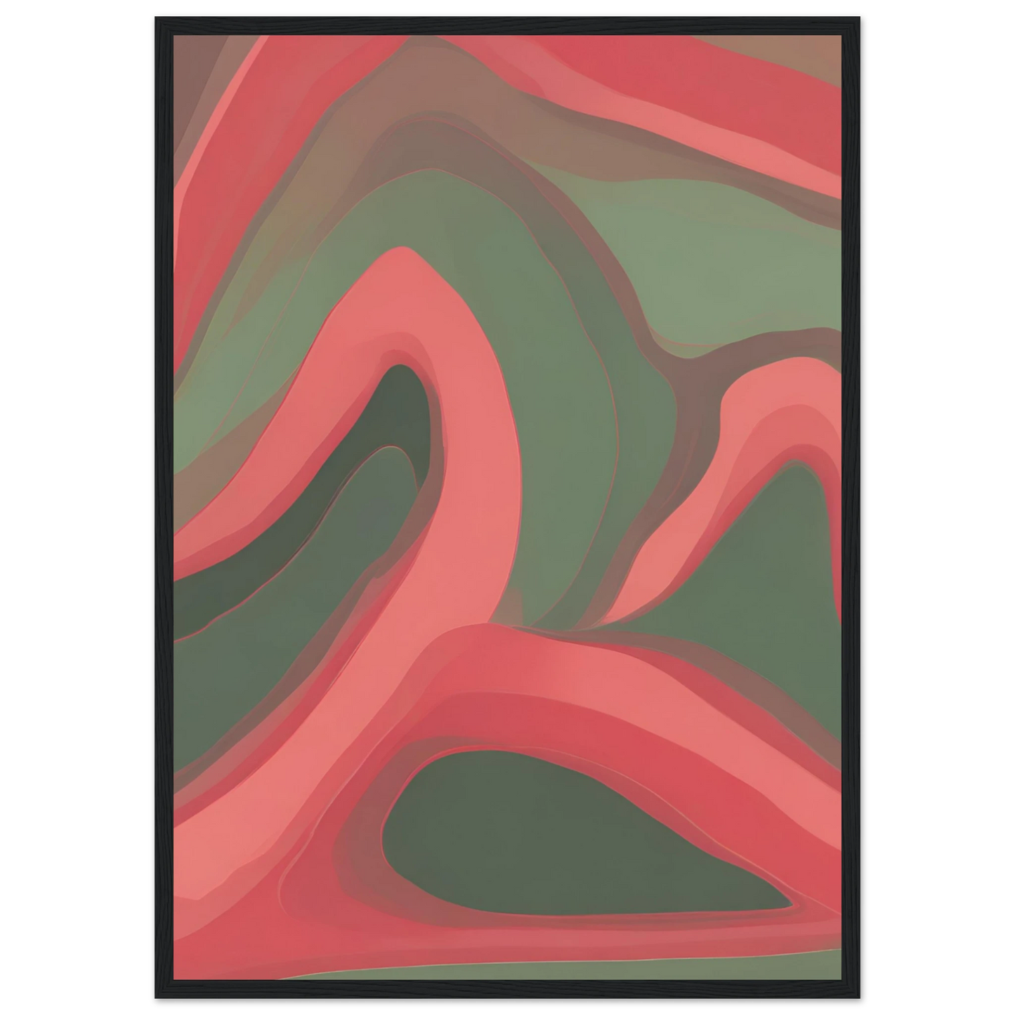 Mountains art print in a Wood frame size A2 (42 x 59.4  cm) affordable wall art by Art Aunty NZ