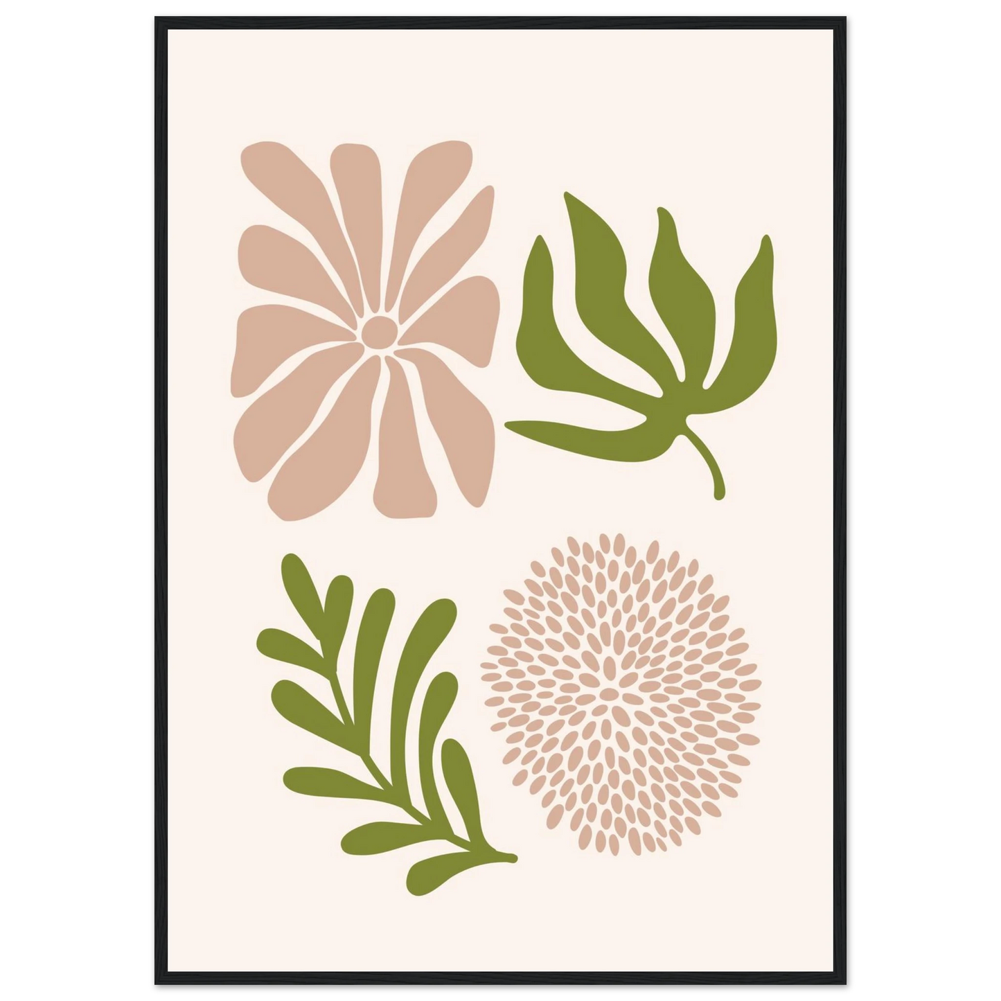 Blooming art print in a Black frame size A1 (59.4 x 84.1  cm) affordable wall art by Art Aunty NZ