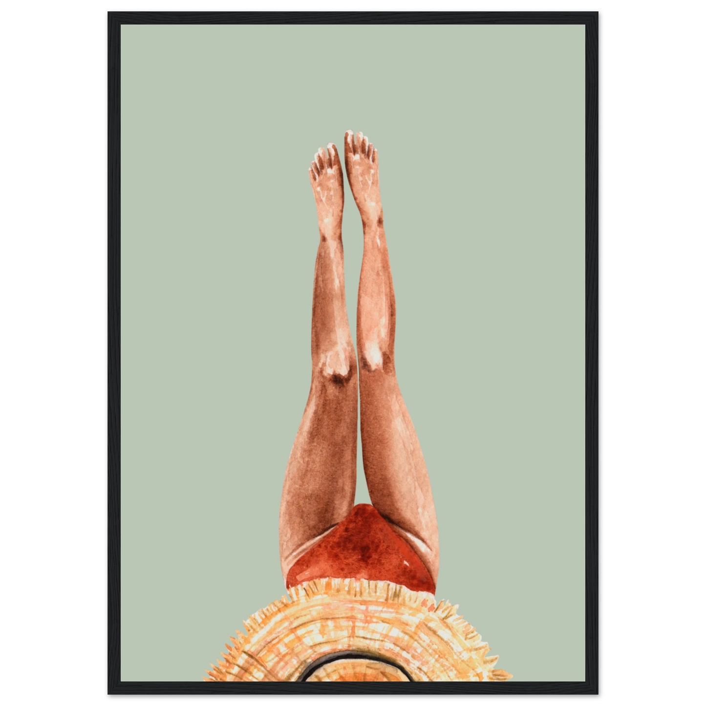 Beach daze 1 art print in a Black frame size 21x29.7 cm / 8x12" affordable wall art by Art Aunty NZ