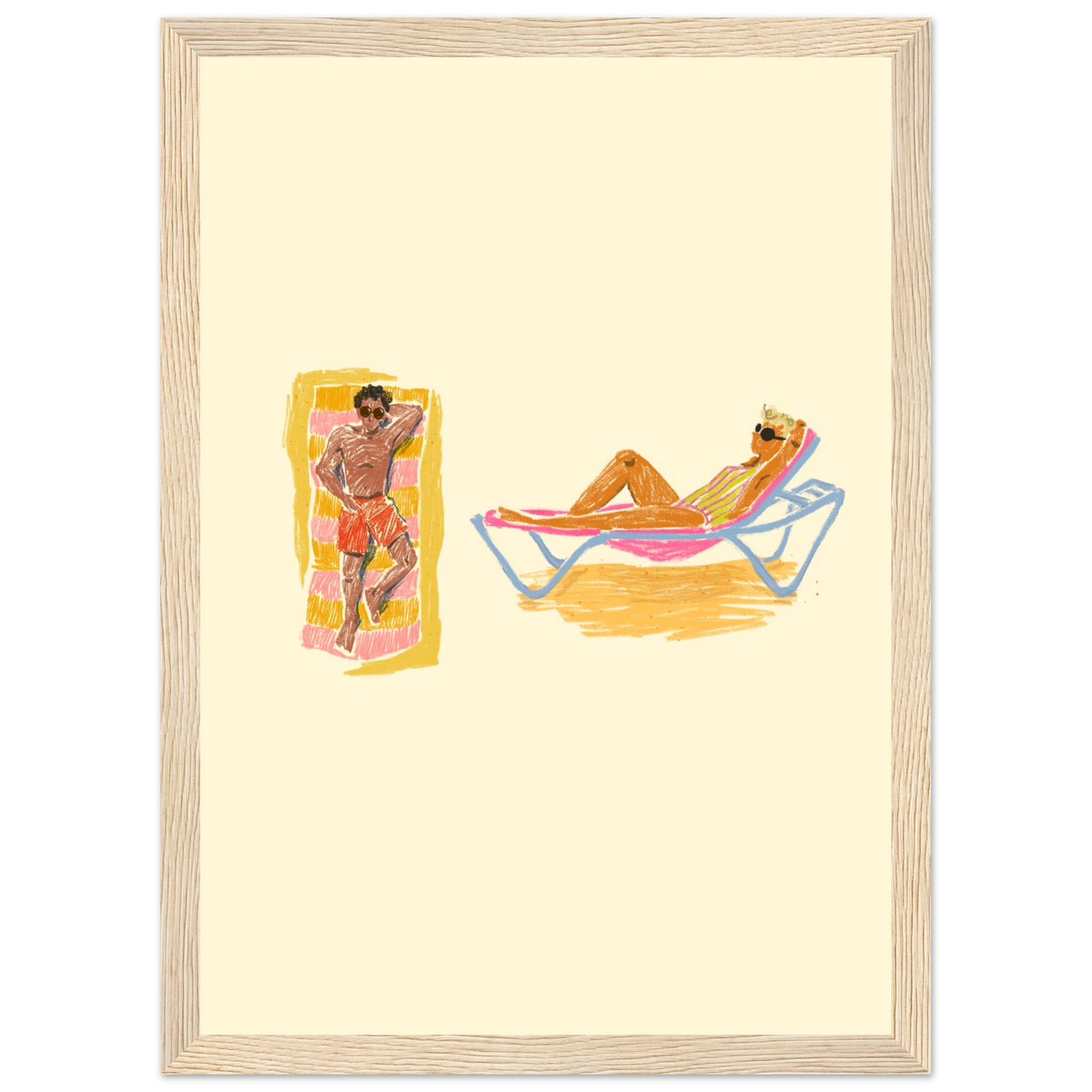 Day for it one art print in a Wood frame size A2 (42 x 59.4  cm) affordable wall art by Art Aunty NZ