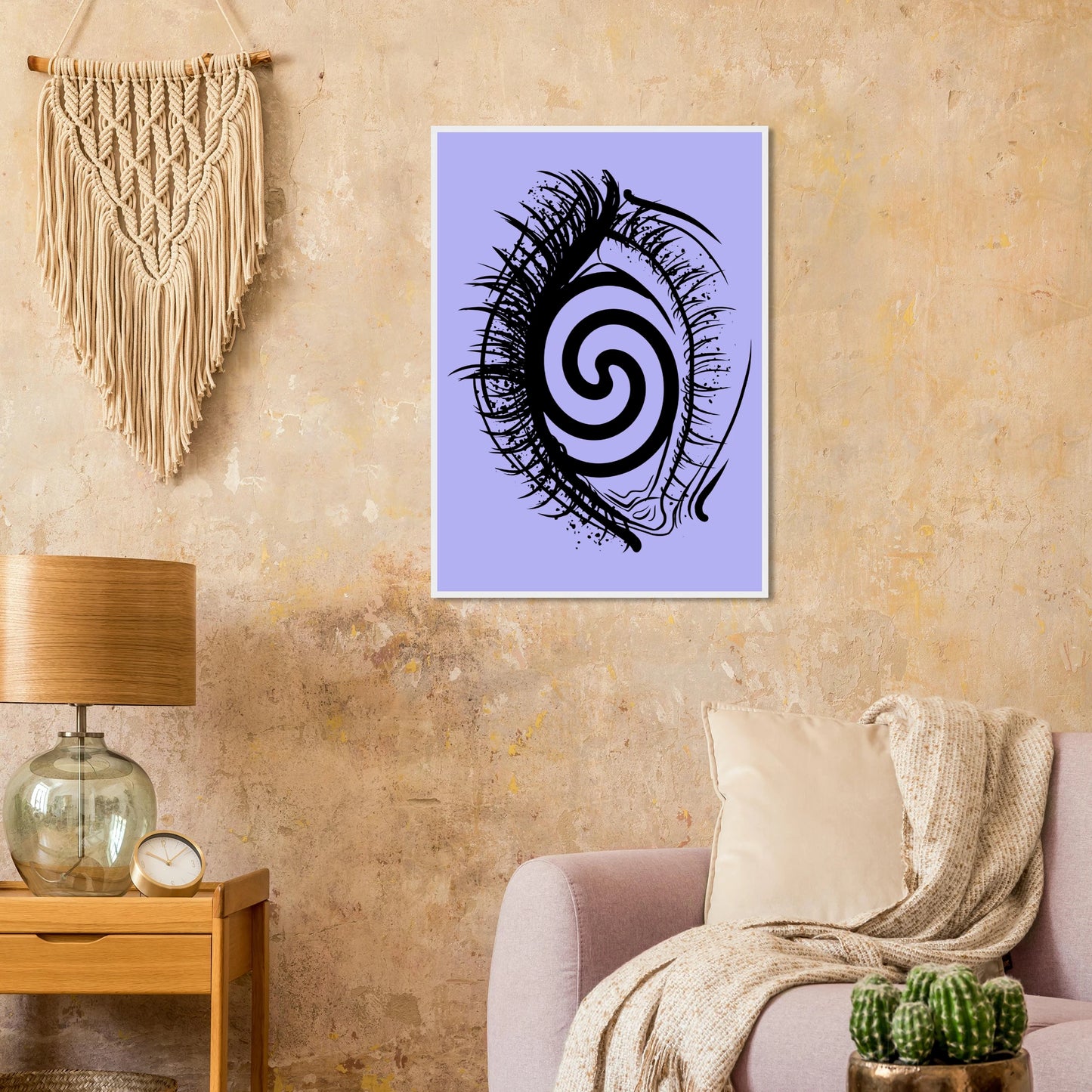 Hypnotic gaze abstract eye swirl print by anya trut choose your size frame art print in a  size  affordable wall art by Art Aunty NZ