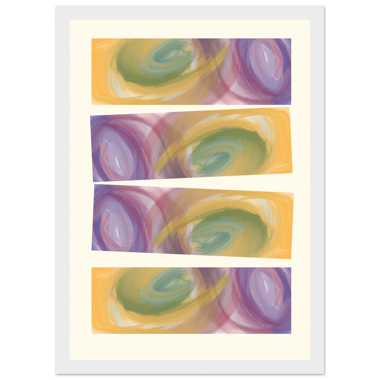 Abstract swirls art print by anya trut serene hues in your choice of frame art print in a Wood frame size A1 (59.4 x 84.1  cm) affordable wall art by Art Aunty NZ